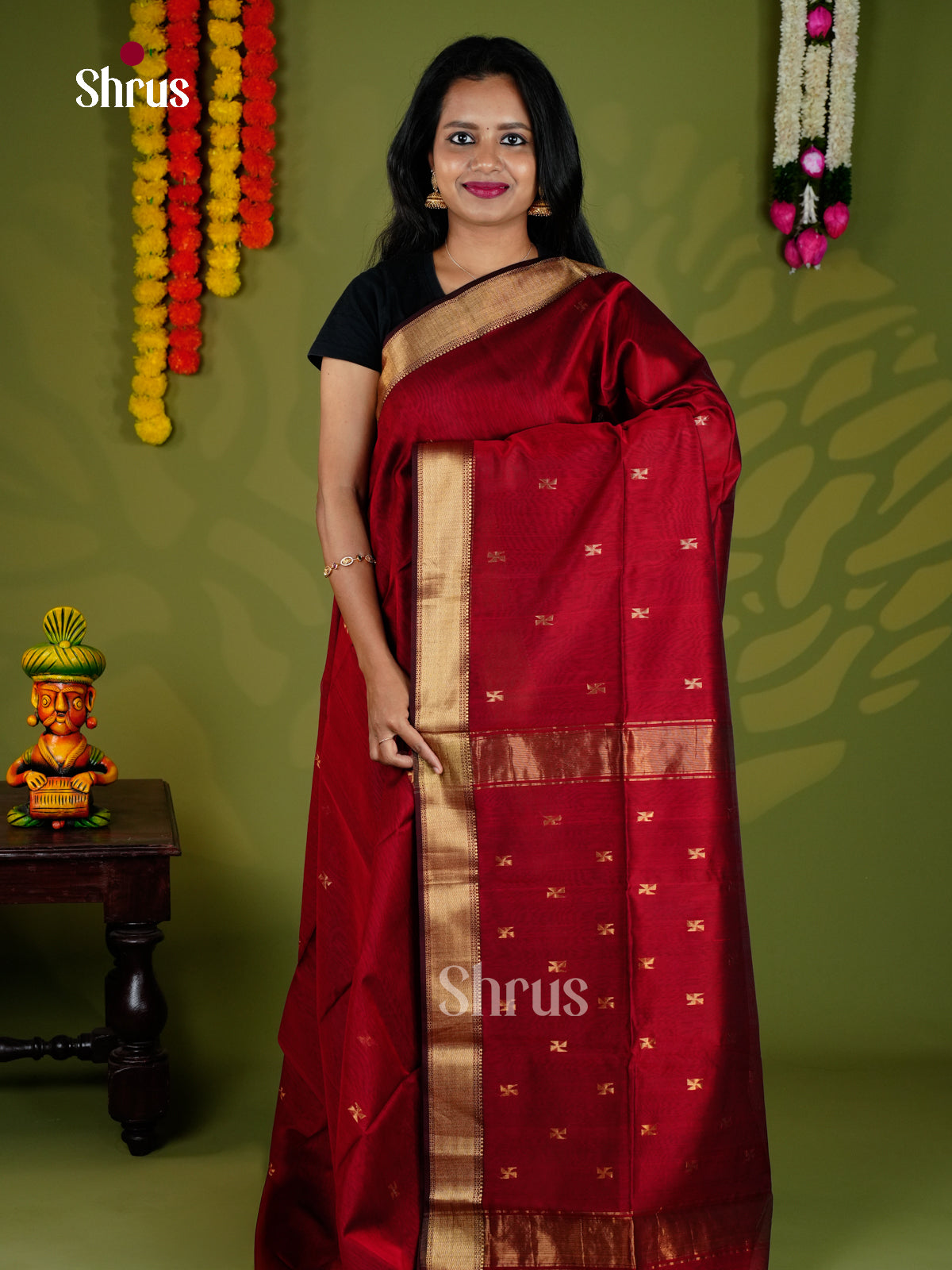 EAS30137 - Maheshwari silkcotton - Saree - Shop on Shrus.com