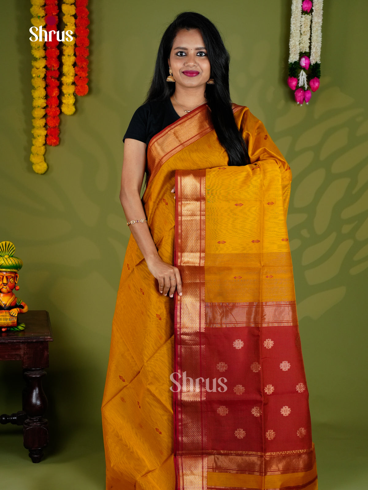 EAS30144 - Maheshwari silkcotton - Saree - Shop on Shrus.com