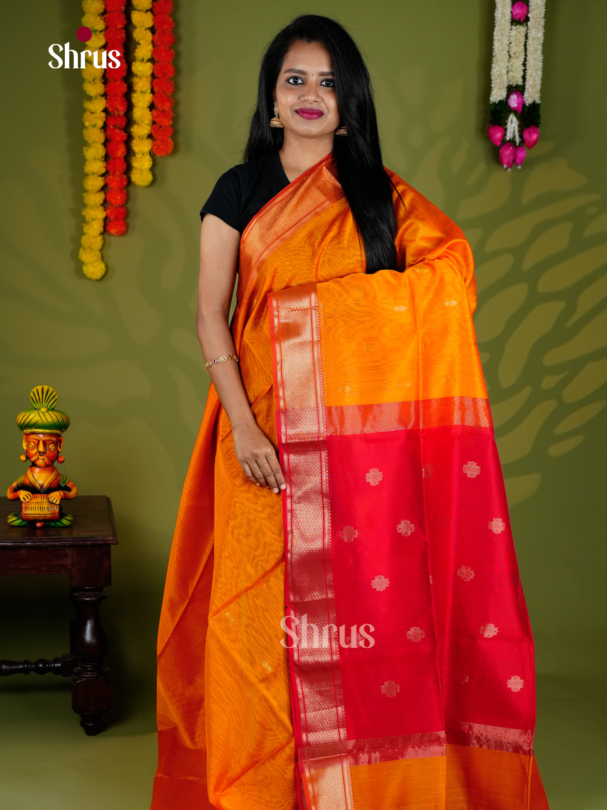 EAS30147 - Maheshwari silkcotton - Saree - Shop on Shrus.com