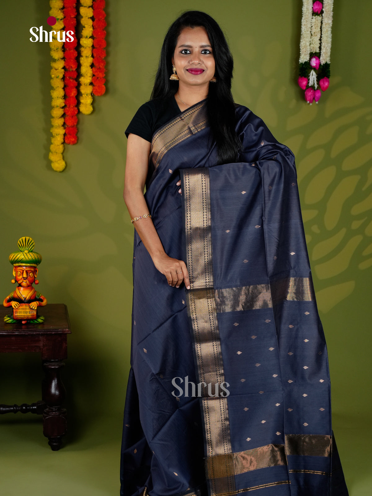EAS30154 - Maheshwari silkcotton - Saree - Shop on Shrus.com