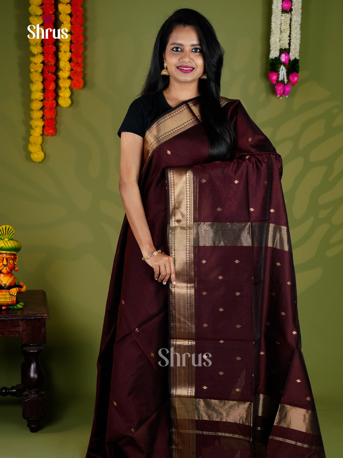 EAS30159 - Maheshwari silkcotton - Saree - Shop on Shrus.com