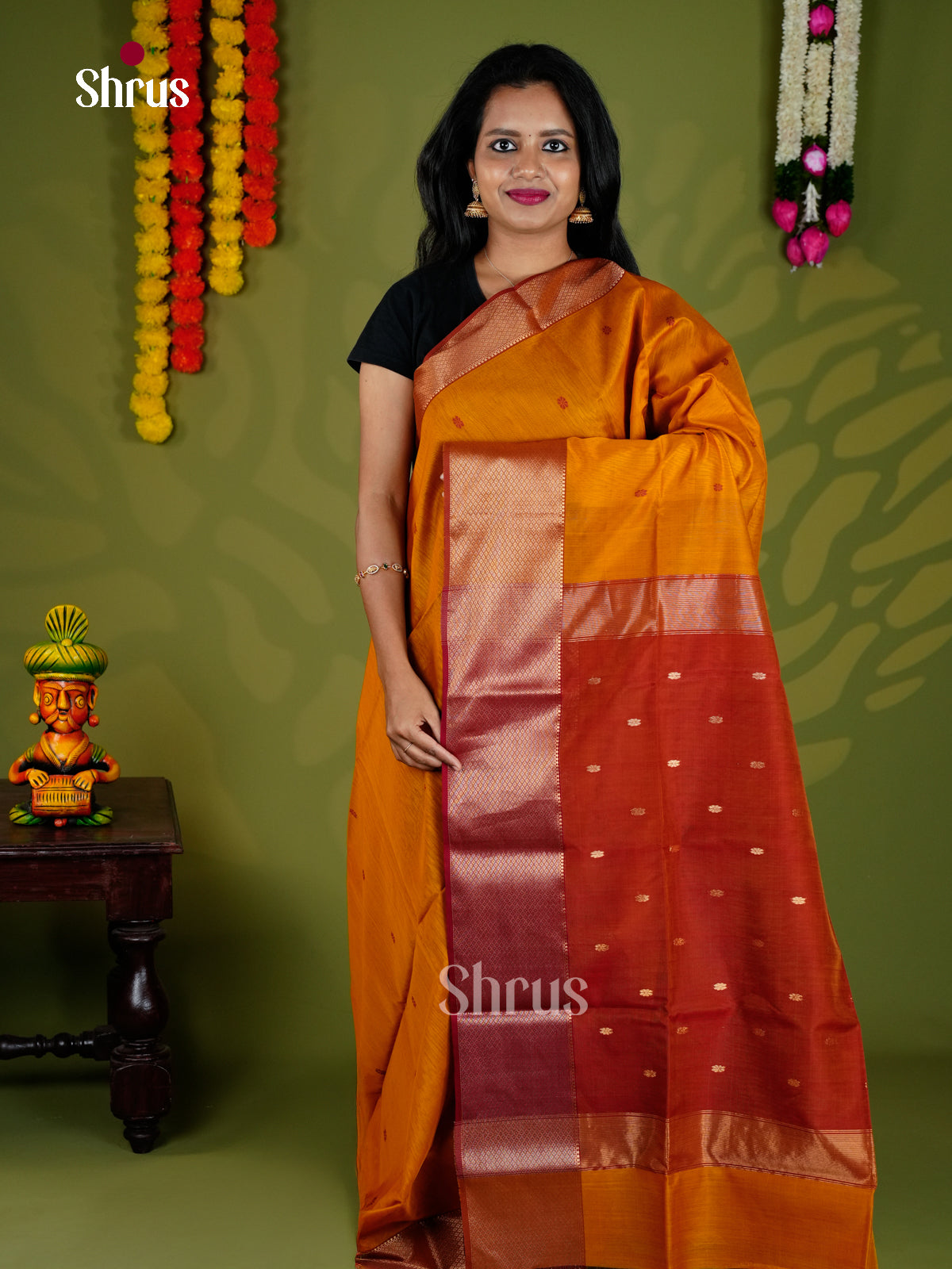 EAS30163 - Maheshwari silkcotton - Saree - Shop on Shrus.com
