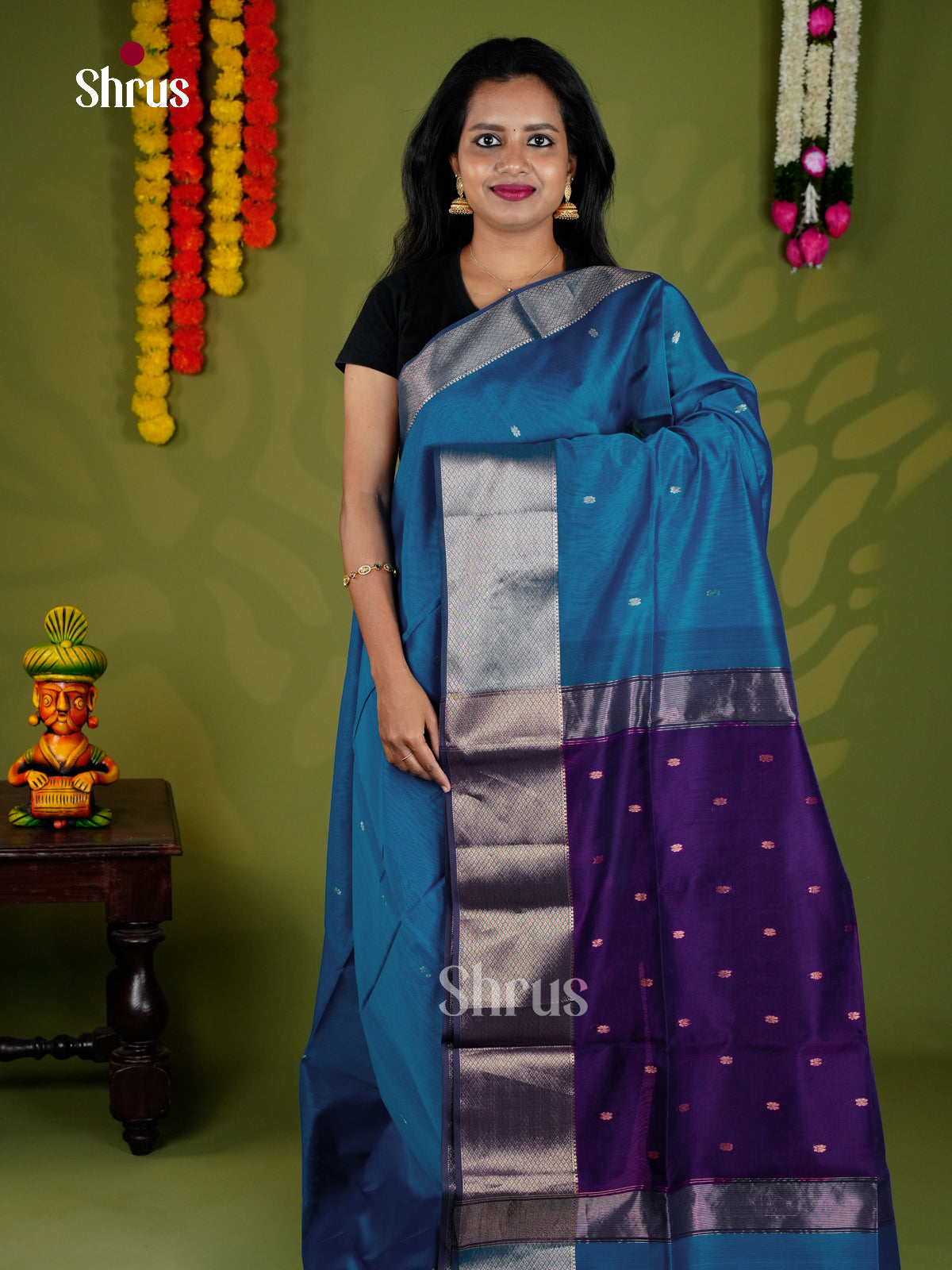 EAS30165 - Maheshwari silkcotton - Saree - Shop on Shrus.com