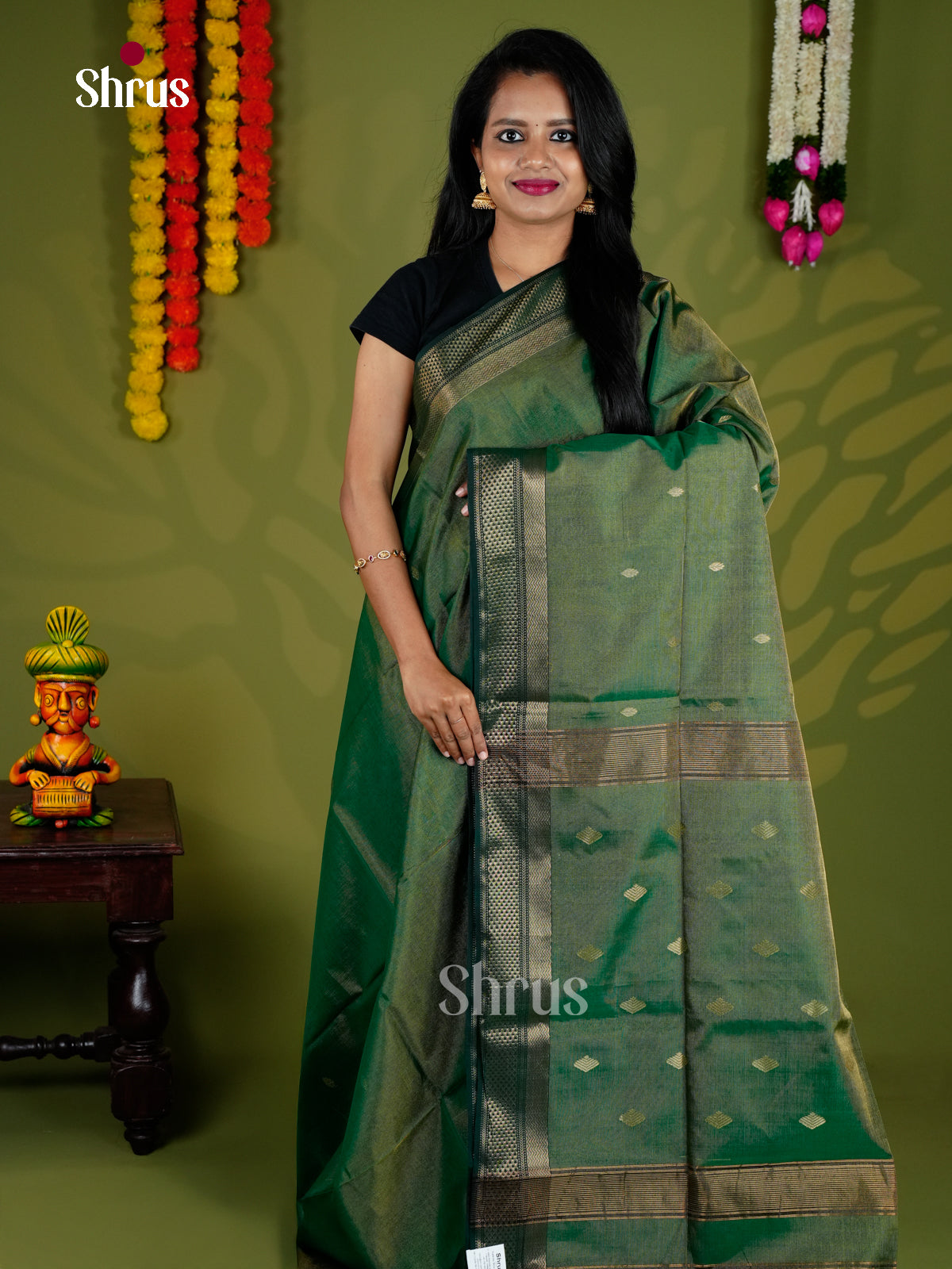 EAS30184 - Maheshwari silkcotton - Saree - Shop on Shrus.com