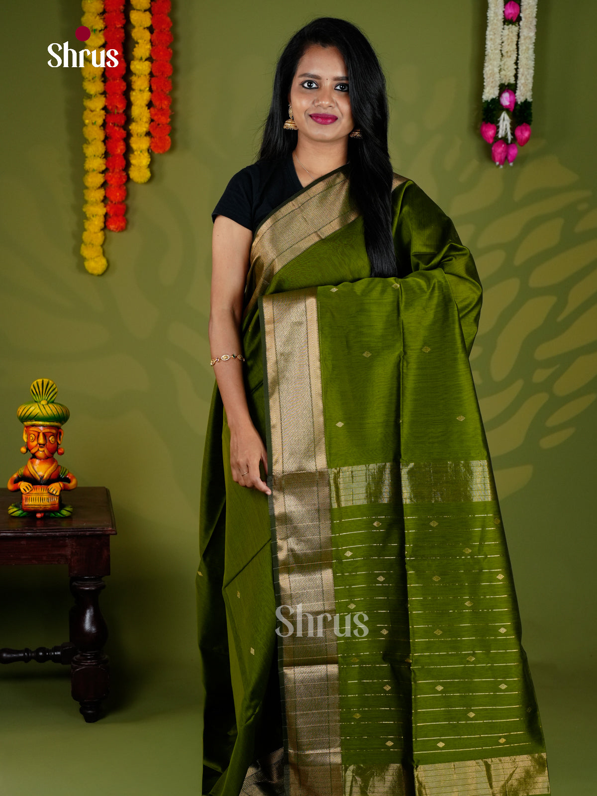 EAS30198 - Maheshwari silkcotton - Saree - Shop on Shrus.com