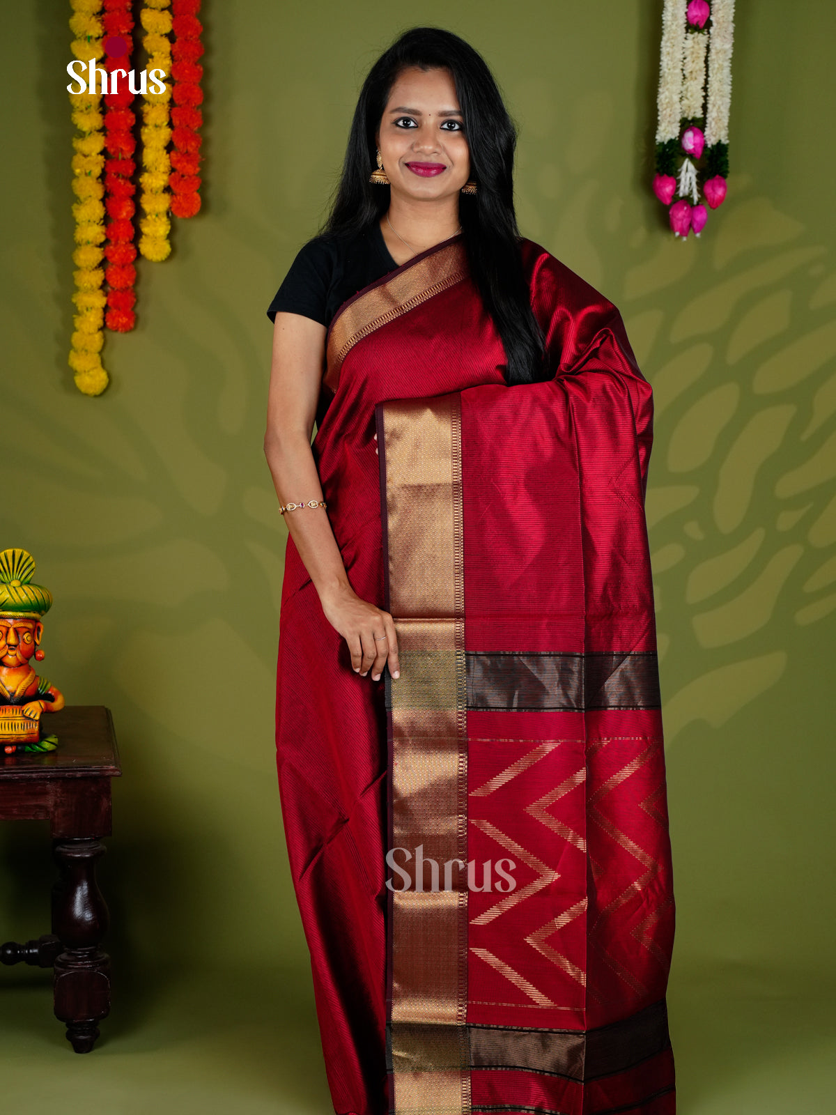 EAS30215 - Maheshwari silkcotton - Saree - Shop on Shrus.com