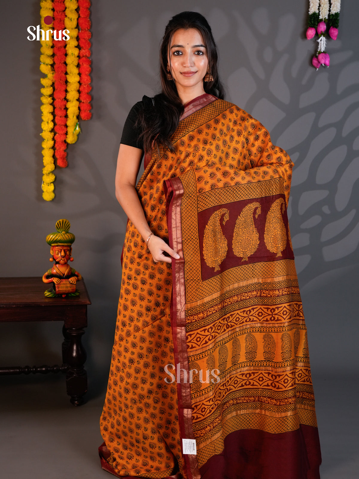 EAS30247 - Maheshwari silkcotton - Saree - Shop on Shrus.com
