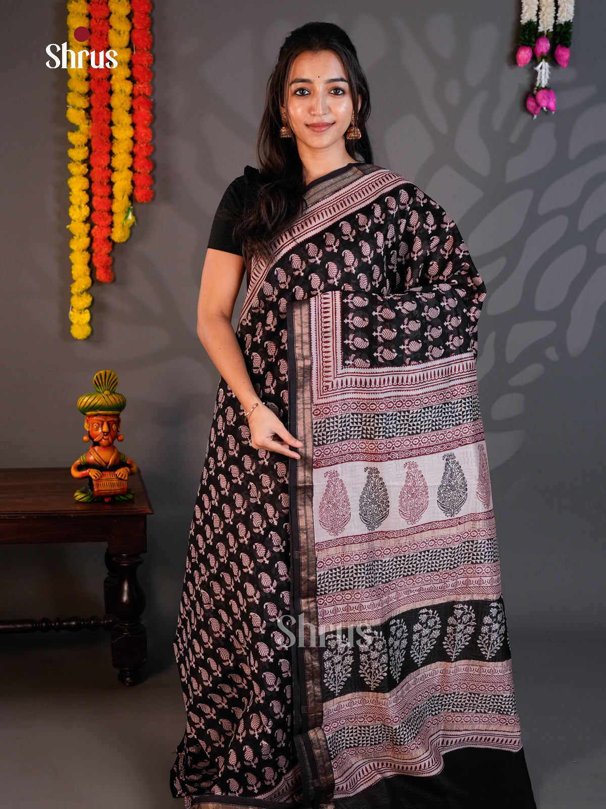 EAS30252 - Maheshwari silkcotton - Saree - Shop on Shrus.com