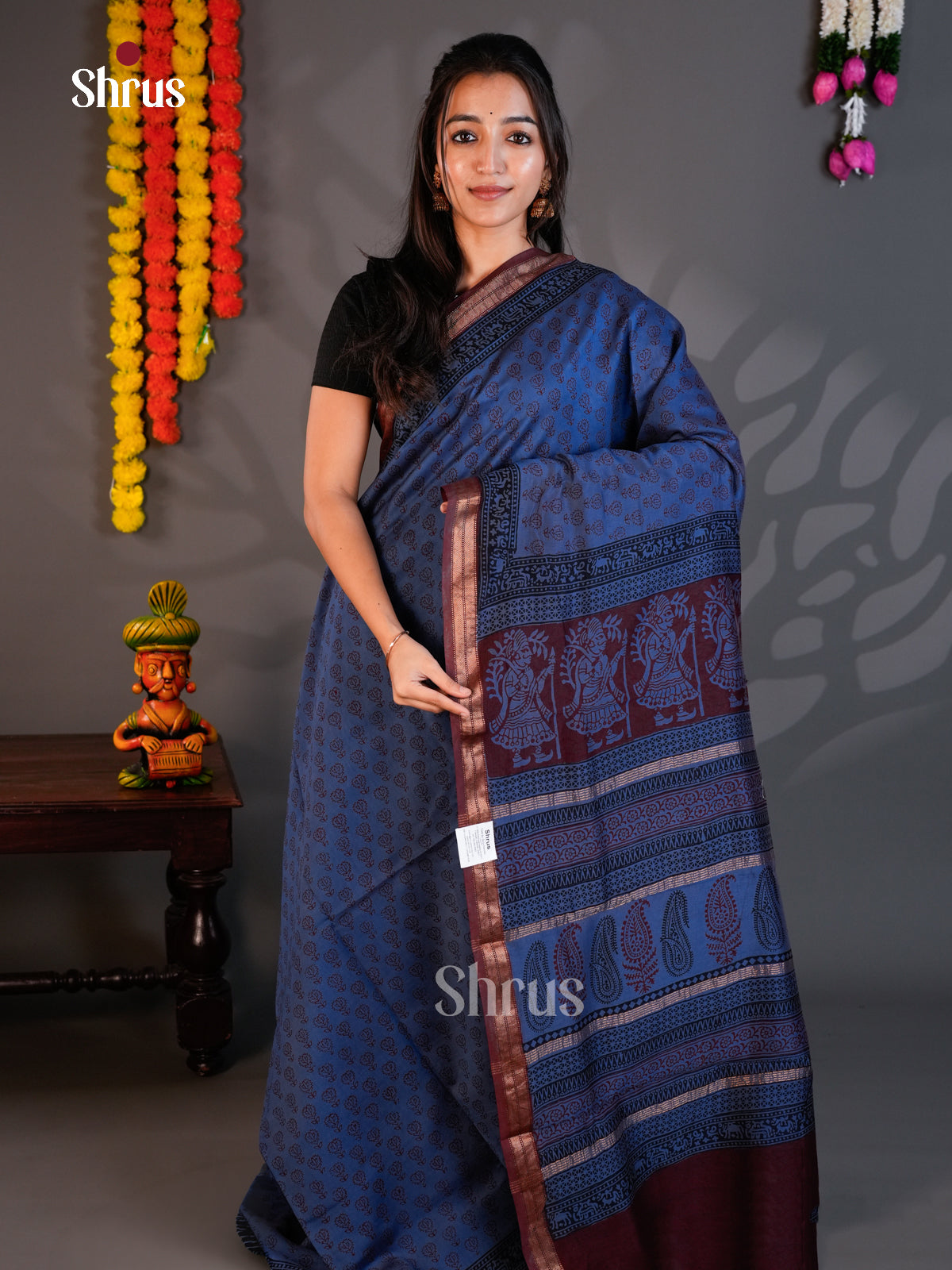 EAS30254 - Maheshwari silkcotton - Saree - Shop on Shrus.com