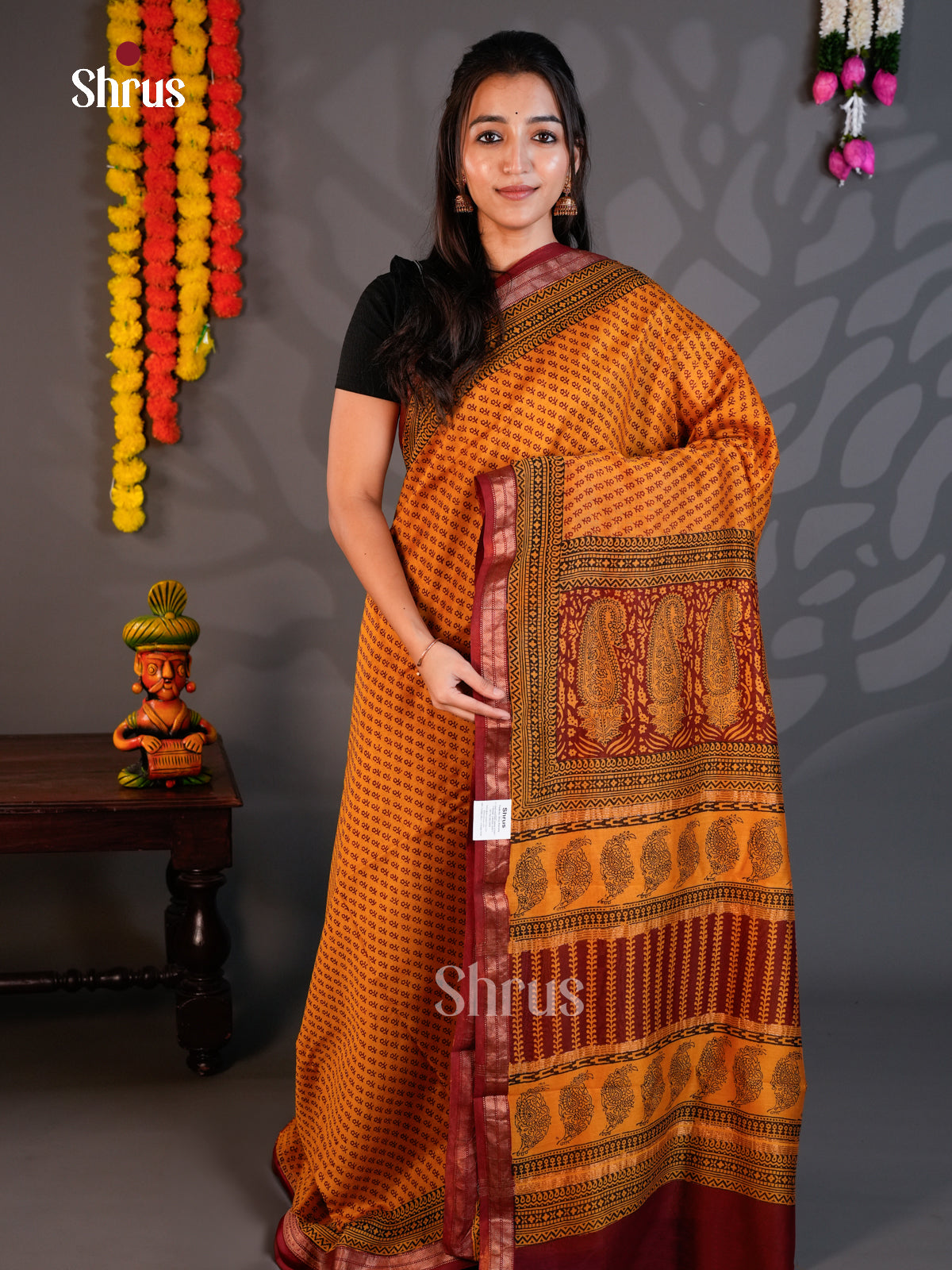 EAS30256 - Maheshwari silkcotton - Saree - Shop on Shrus.com