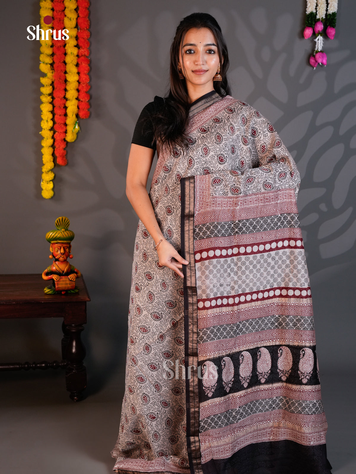 EAS30257 - Maheshwari silkcotton - Saree - Shop on Shrus.com