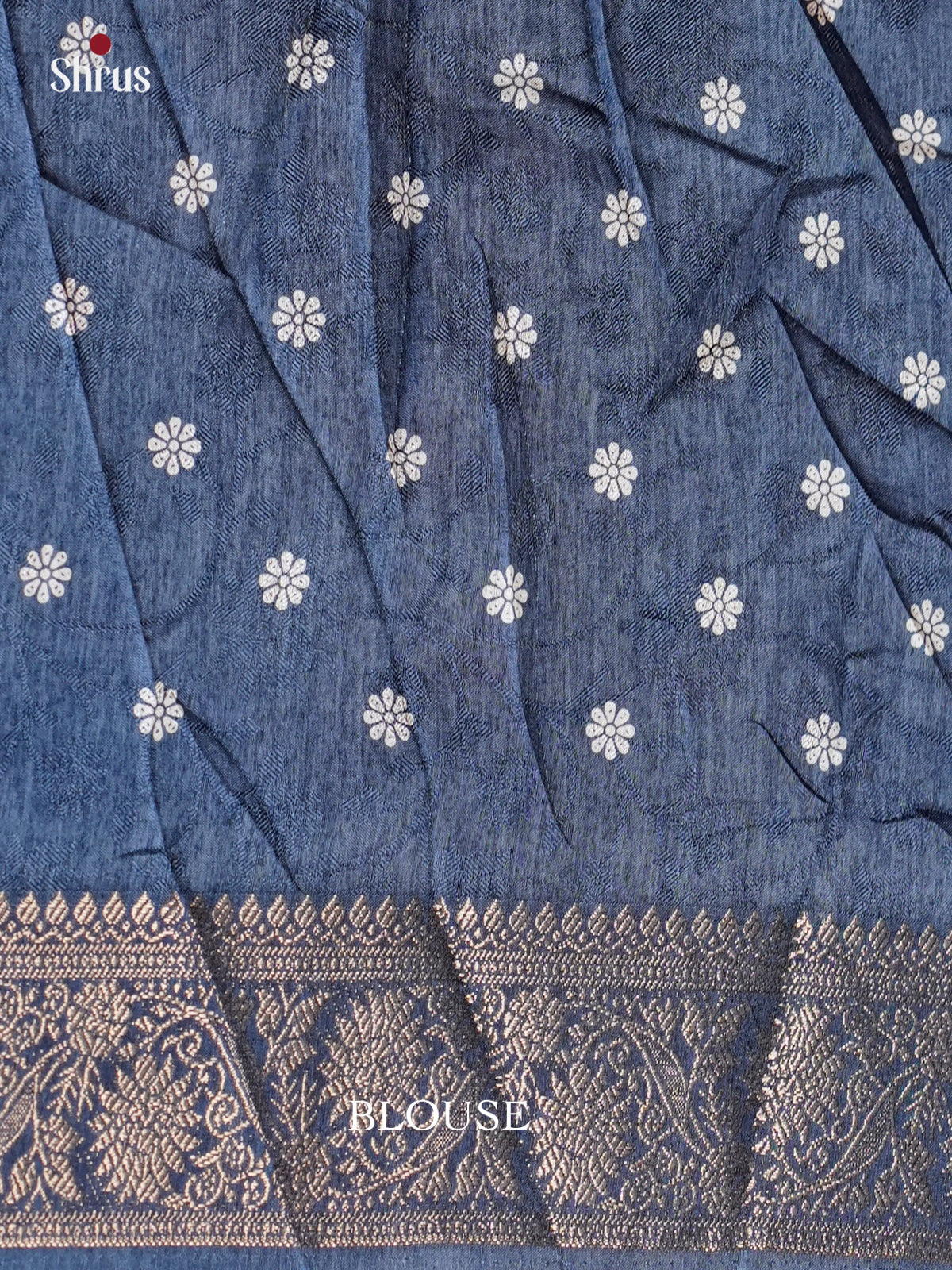 Blue- Semi Crepe Saree - EAS30498 - Shop on Shrus.com
