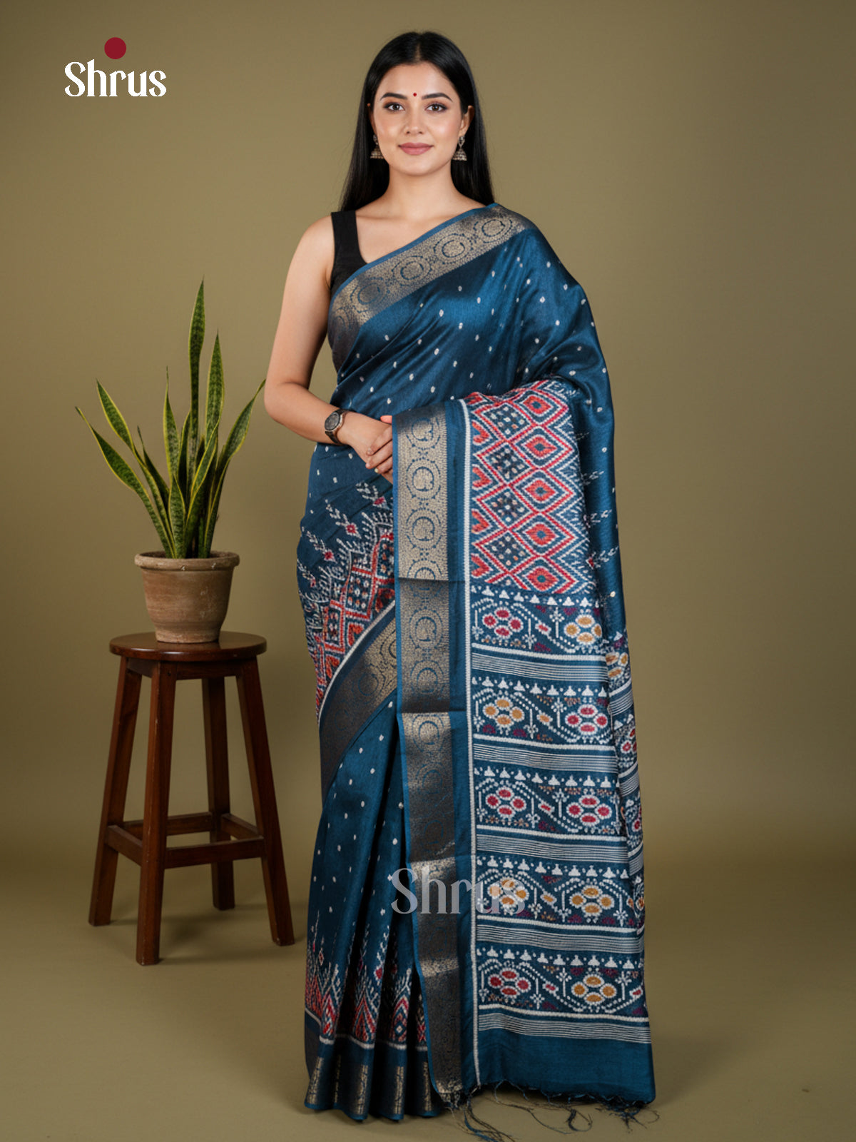 Blue - Semi Crepe - Saree - EAS30511 - Shop on Shrus.com