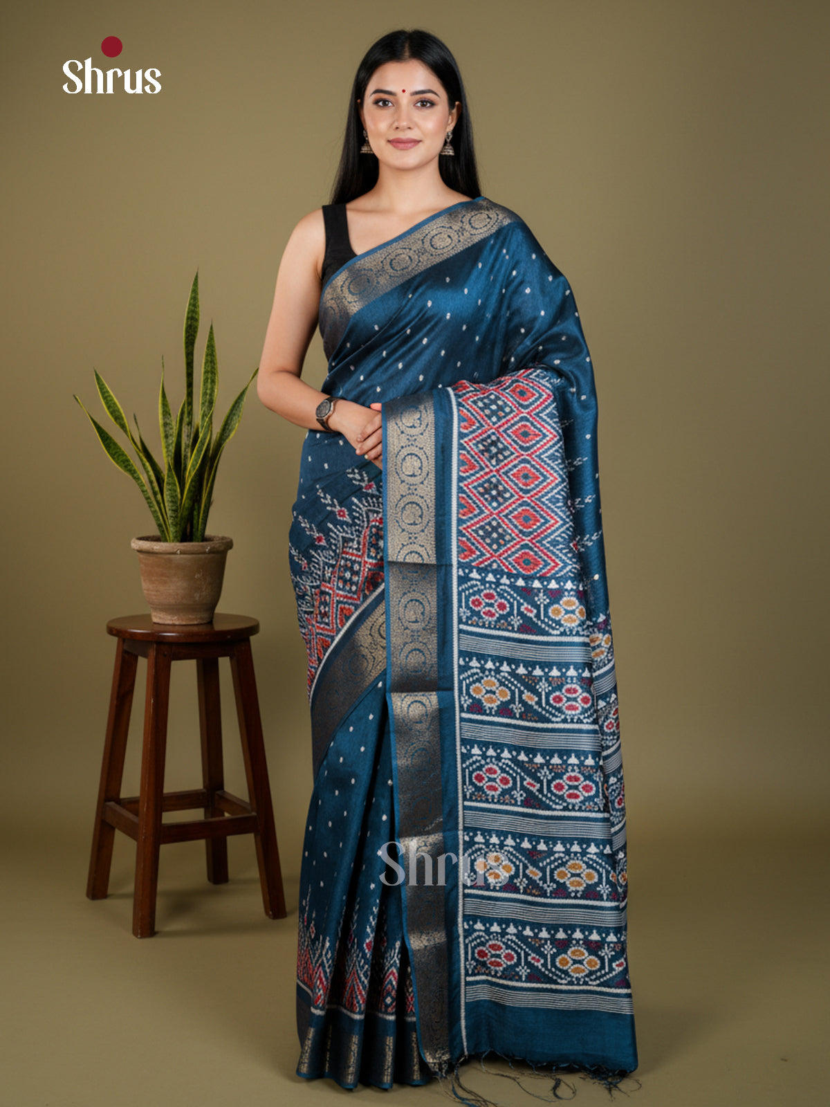 Blue - Semi Crepe - Saree - EAS30511 - Shop on Shrus.com