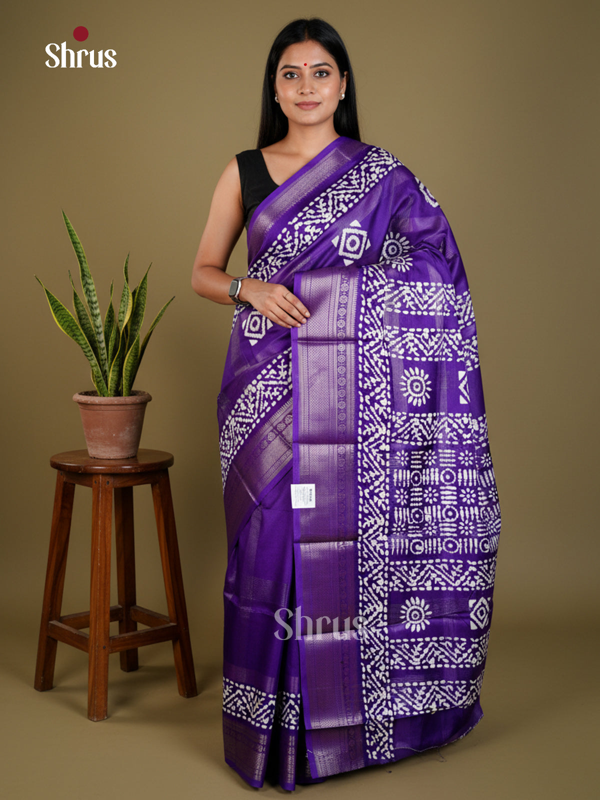 Violet - Semi Crepe - Saree - EAS30527 - Shop on Shrus.com