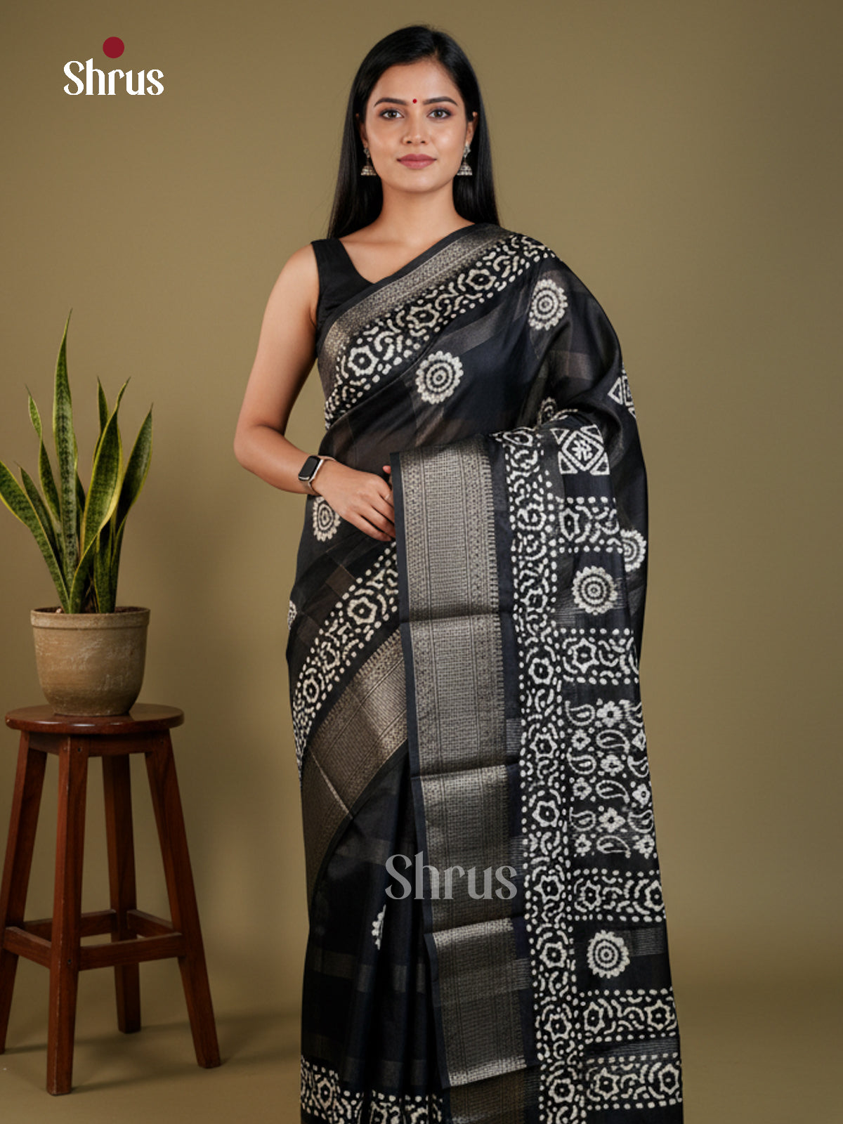Black- Semi Crepe - Saree - EAS30540 - Shop on Shrus.com