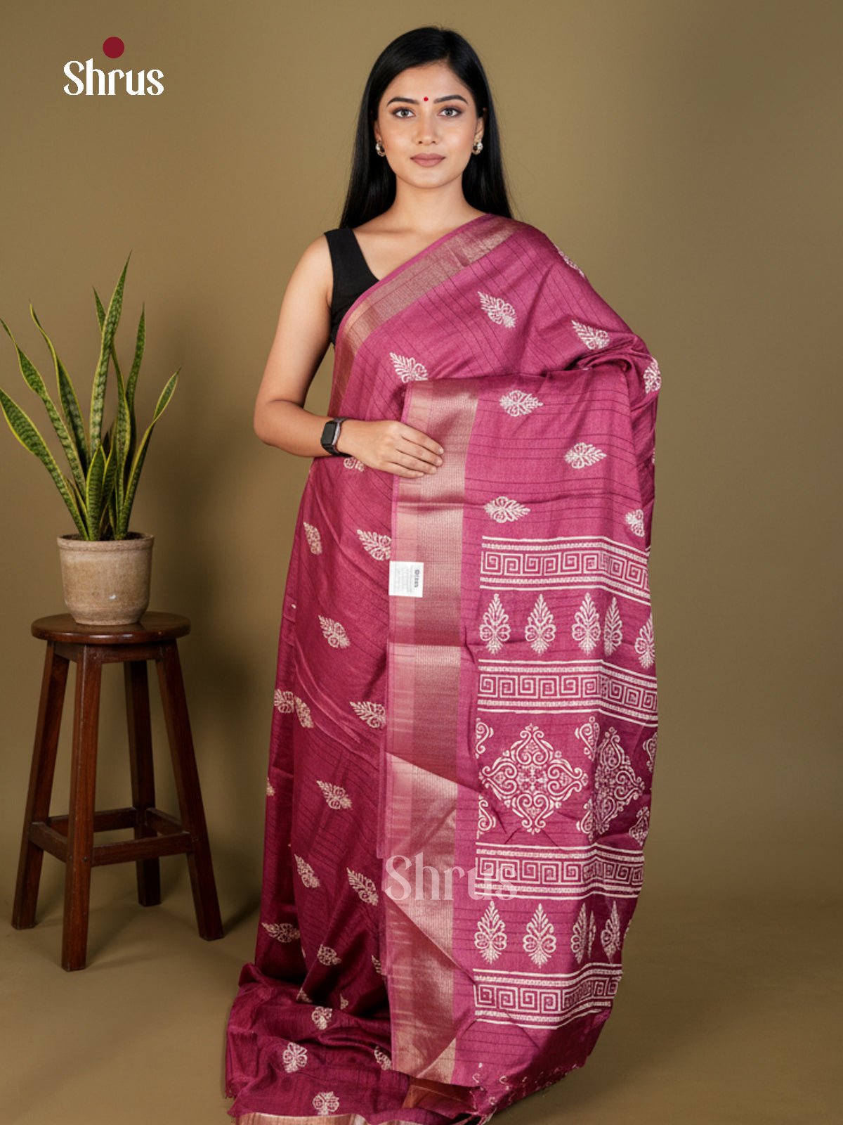 Purple - Semi Crepe - Saree- EAS30566 - Shop on Shrus.com