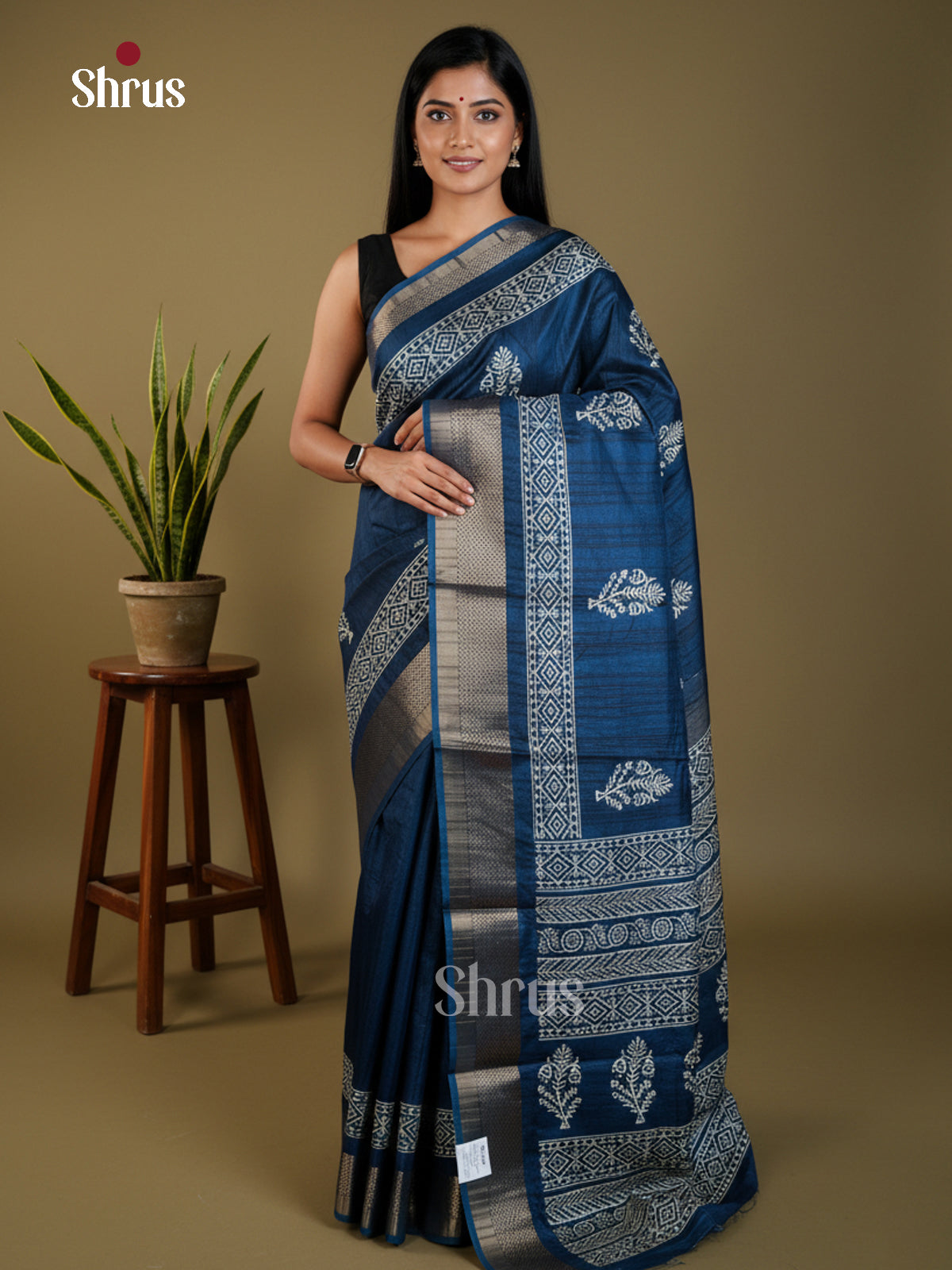 Blue - Semi Crepe - Saree- EAS30582 - Shop on Shrus.com