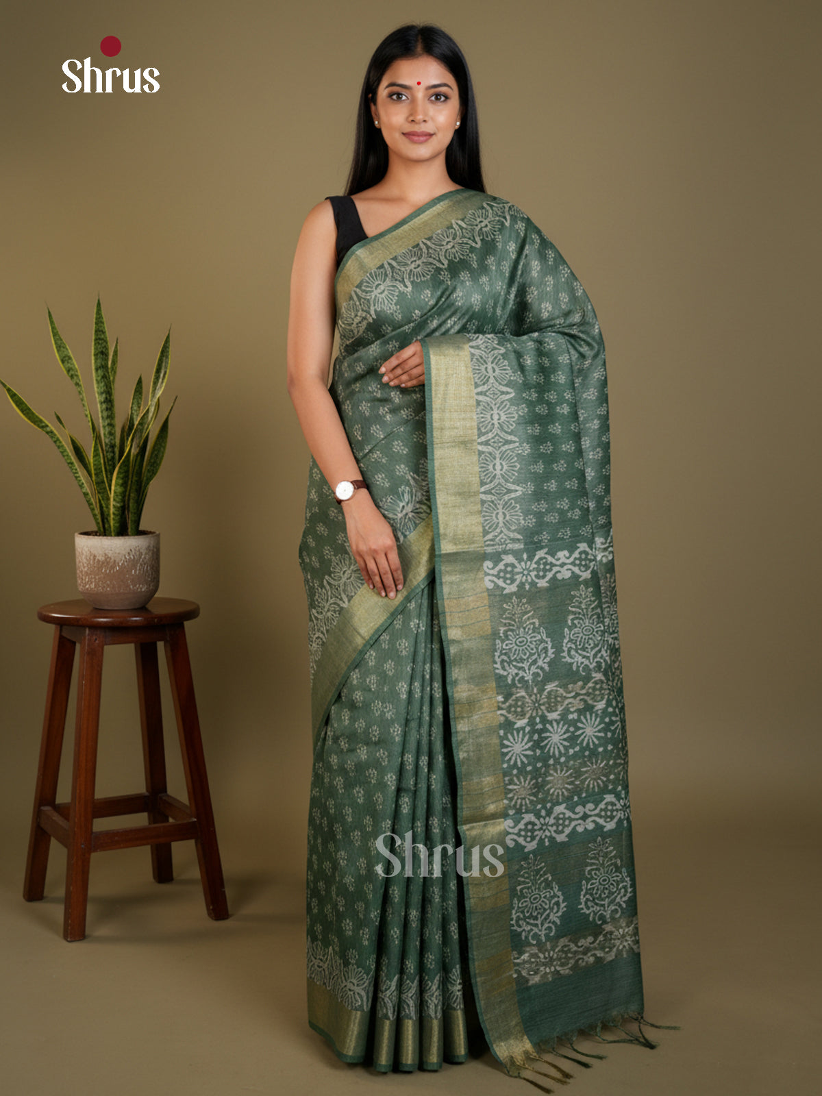 EAS31074 - Semi Tussar - Saree - Shop on Shrus.com