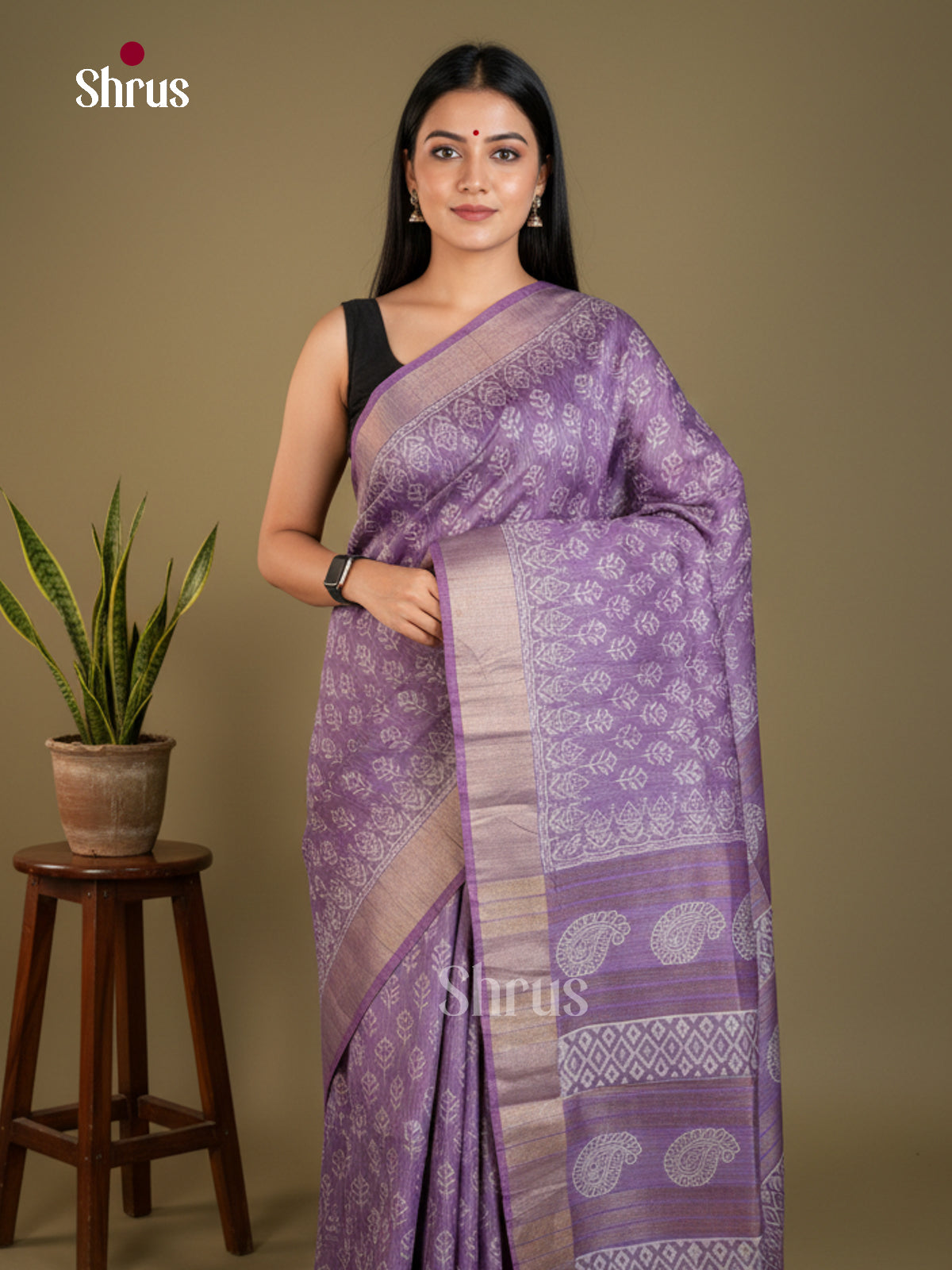 Semi Tussar Saree - EAS31123 - Shop on Shrus.com