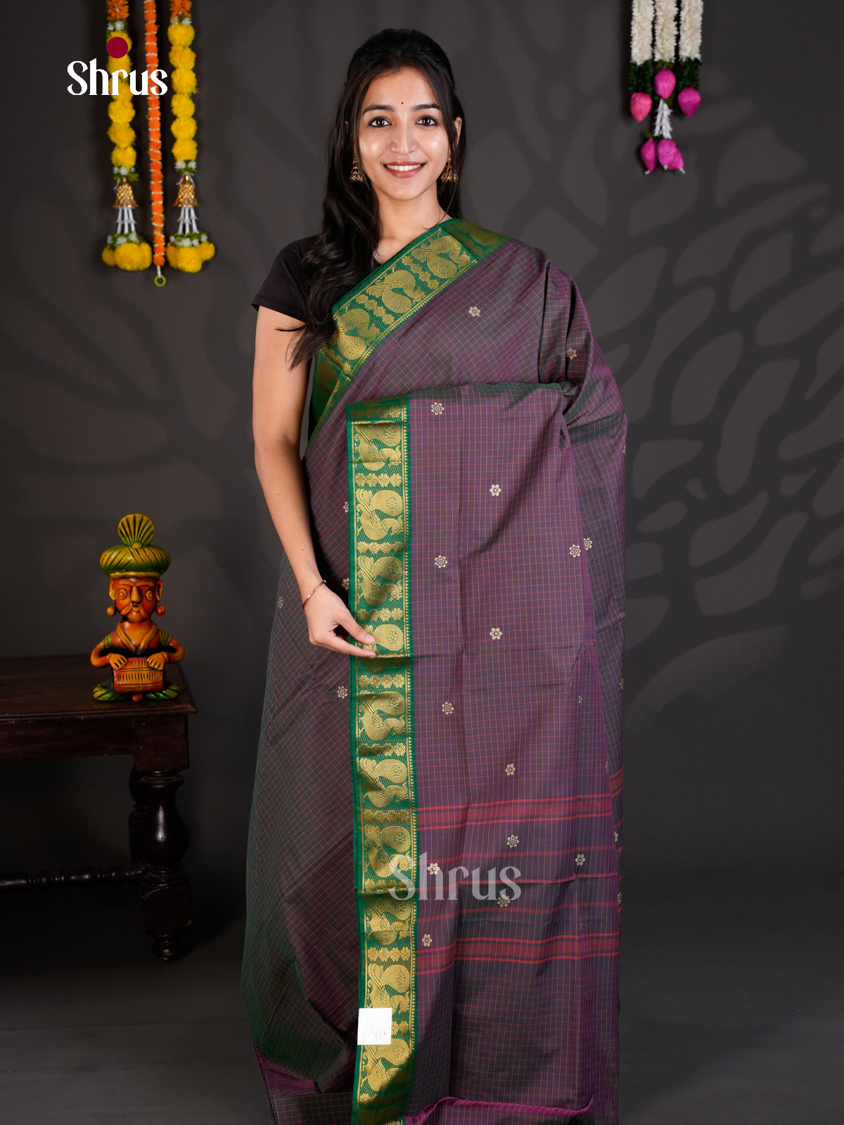 EAS31230 - Silkcotton-halfpure-Without Blouse - Saree - Shop on Shrus.com