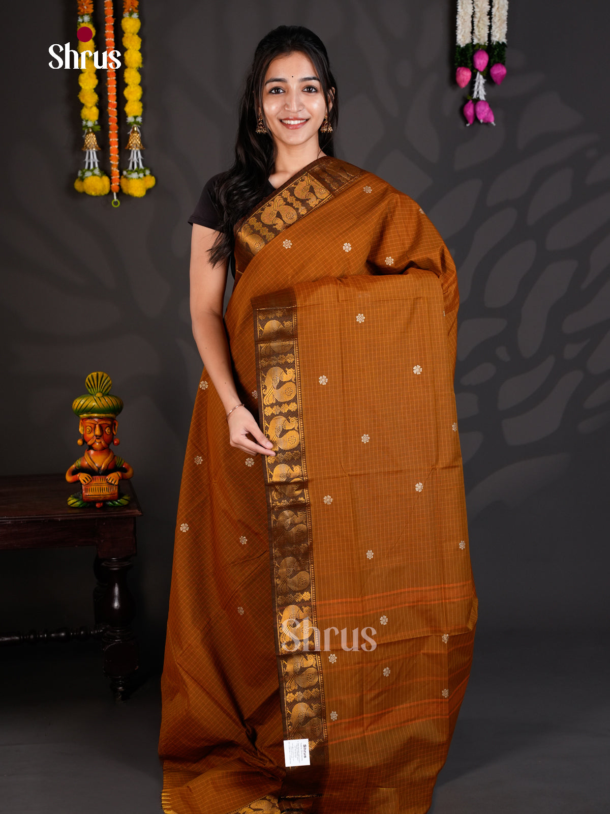 EAS31231 - Silkcotton-halfpure-Without Blouse - Saree - Shop on Shrus.com