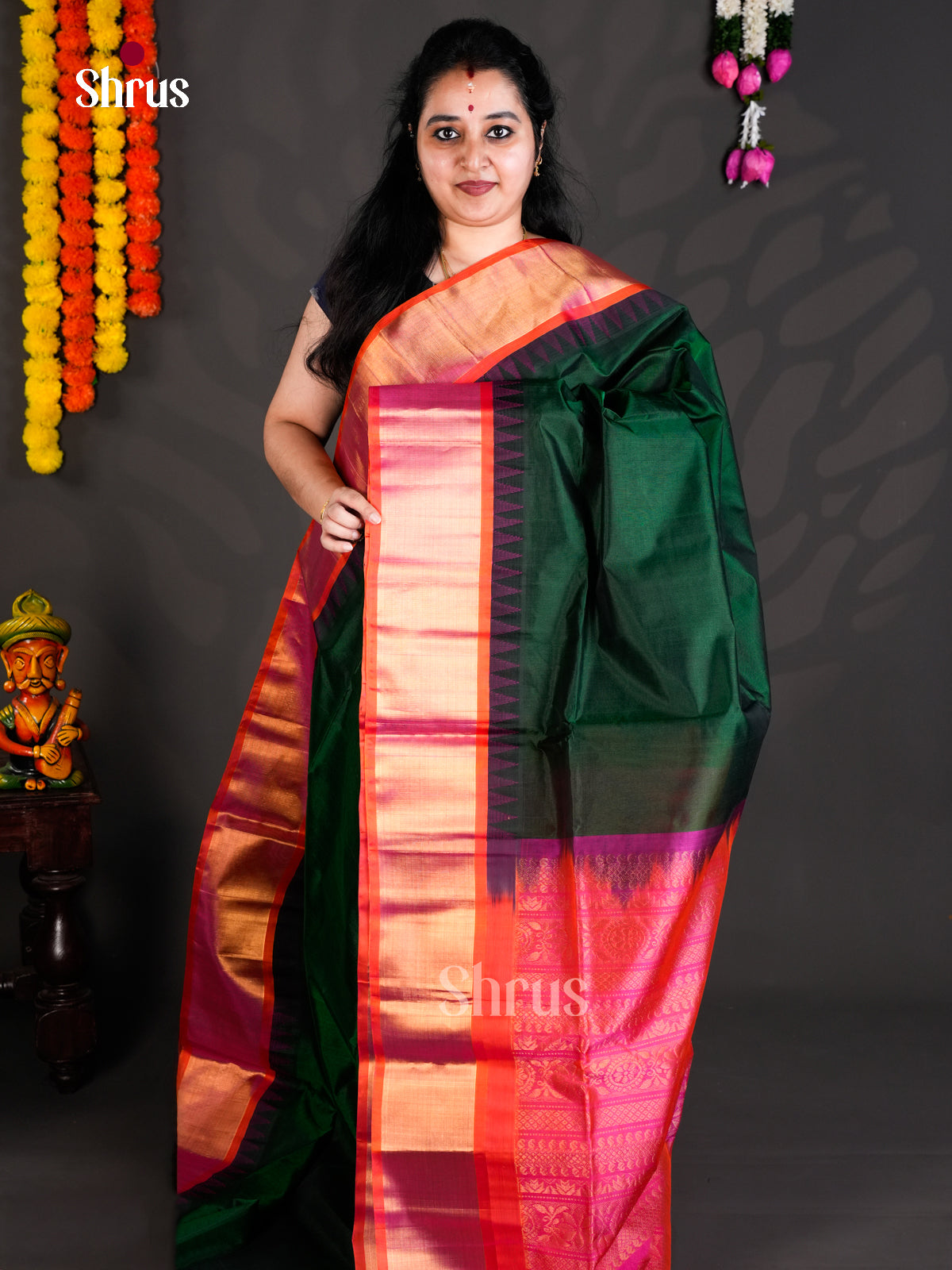 EBS01421 - Temple-border - Saree - Shop on Shrus.com