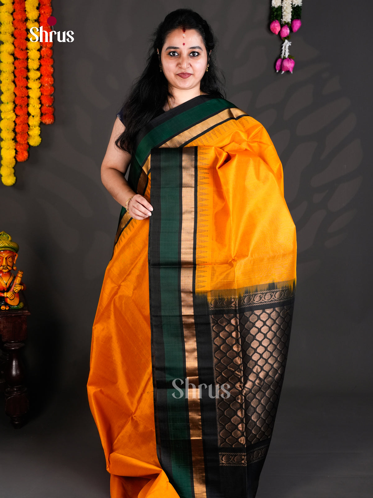 EBS01425 - Temple-border - Saree - Shop on Shrus.com