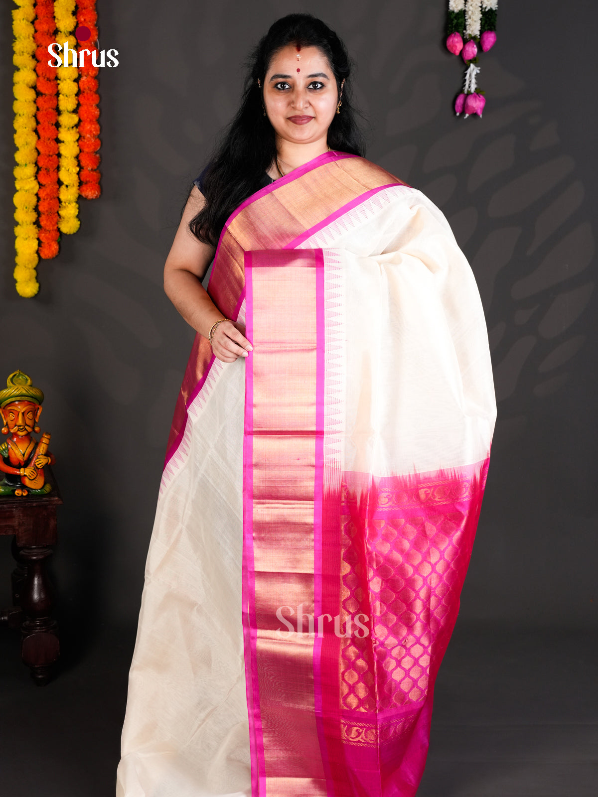 EBS01428 - Temple-border - Saree - Shop on Shrus.com