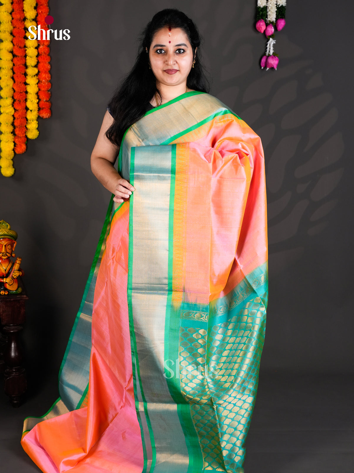 EBS01432 - Temple-border - Saree - Shop on Shrus.com