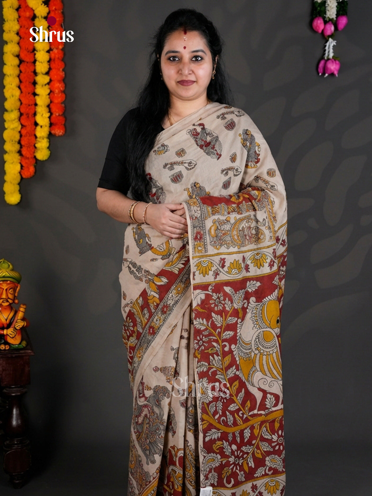 EBS01596 - kalamkari-cotton - Saree - Shop on Shrus.com