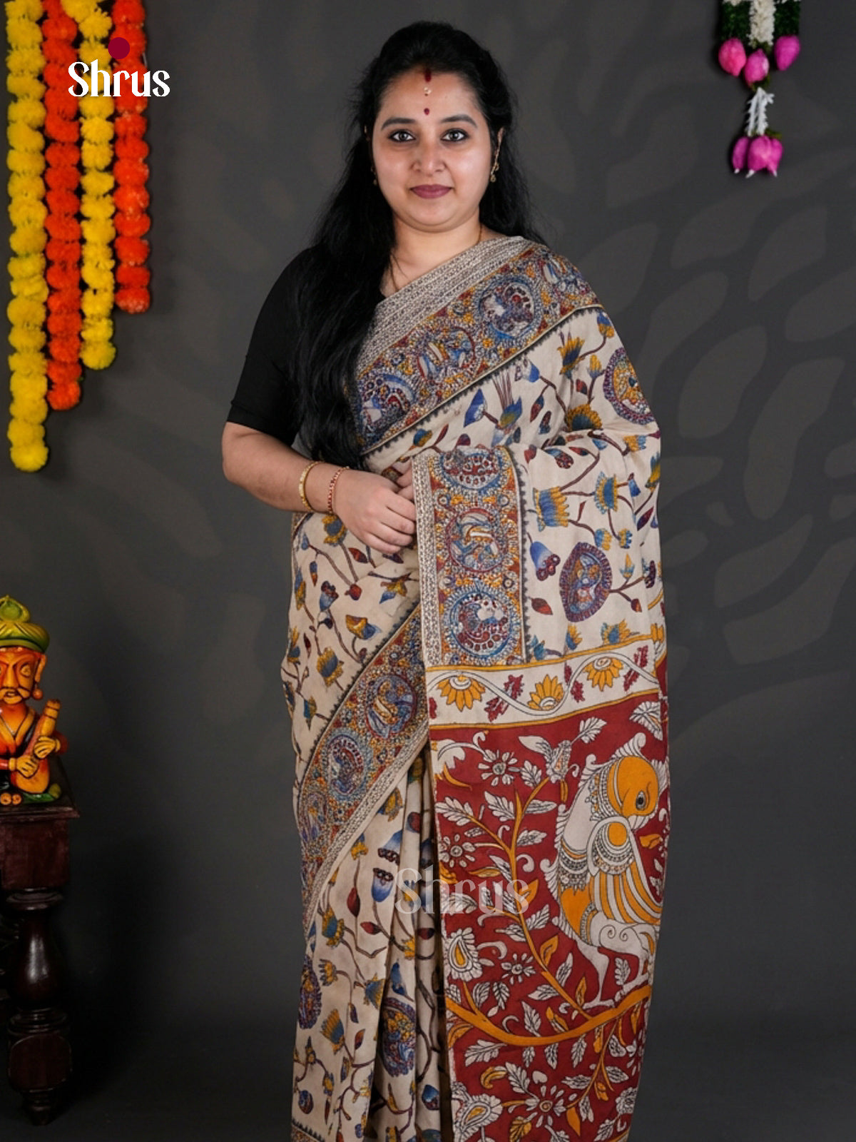 EBS01640 - kalamkari-cotton - Saree - Shop on Shrus.com