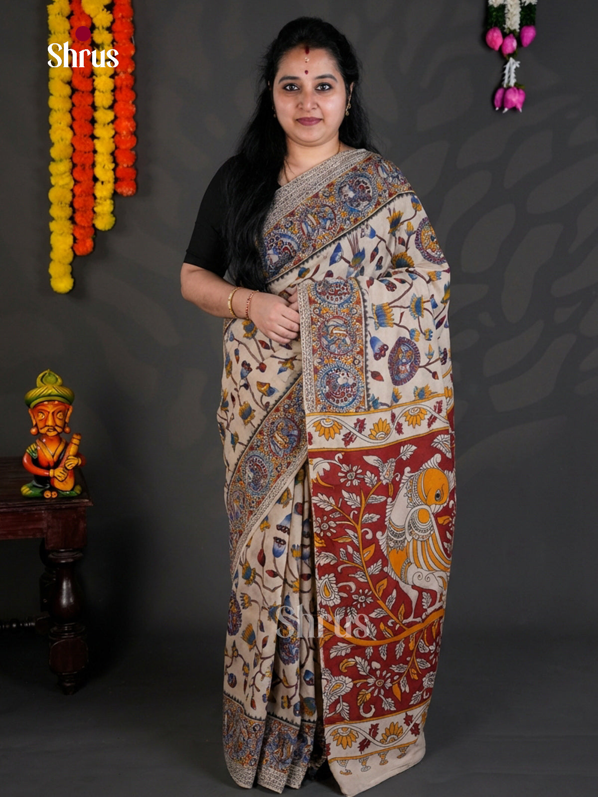EBS01640 - kalamkari-cotton - Saree - Shop on Shrus.com