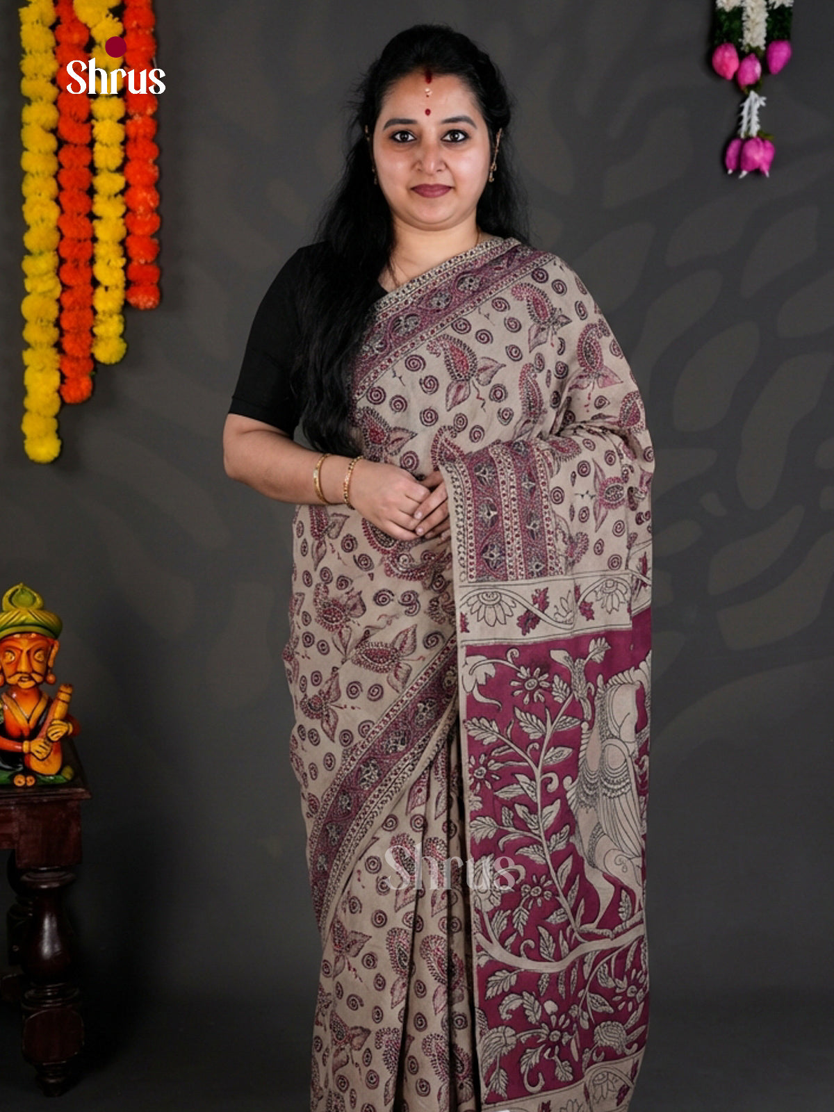 EBS01690 - kalamkari-cotton - Saree - Shop on Shrus.com