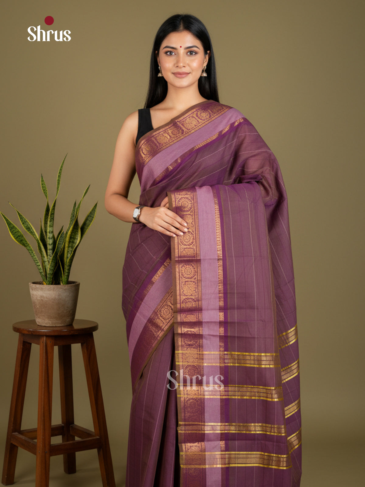 EBS02057 - Chettinad Cotton-Without Blouse - Saree - Shop on Shrus.com