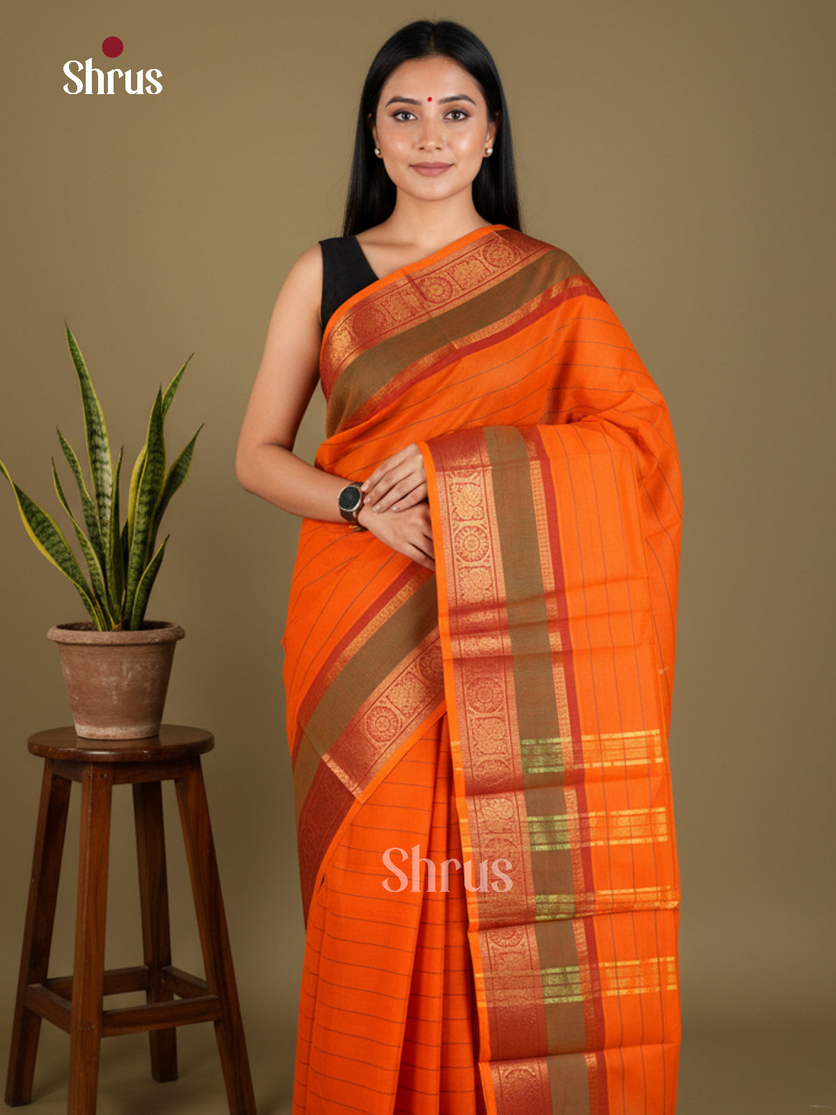 EBS02059 - Chettinad Cotton-Without Blouse - Saree - Shop on Shrus.com