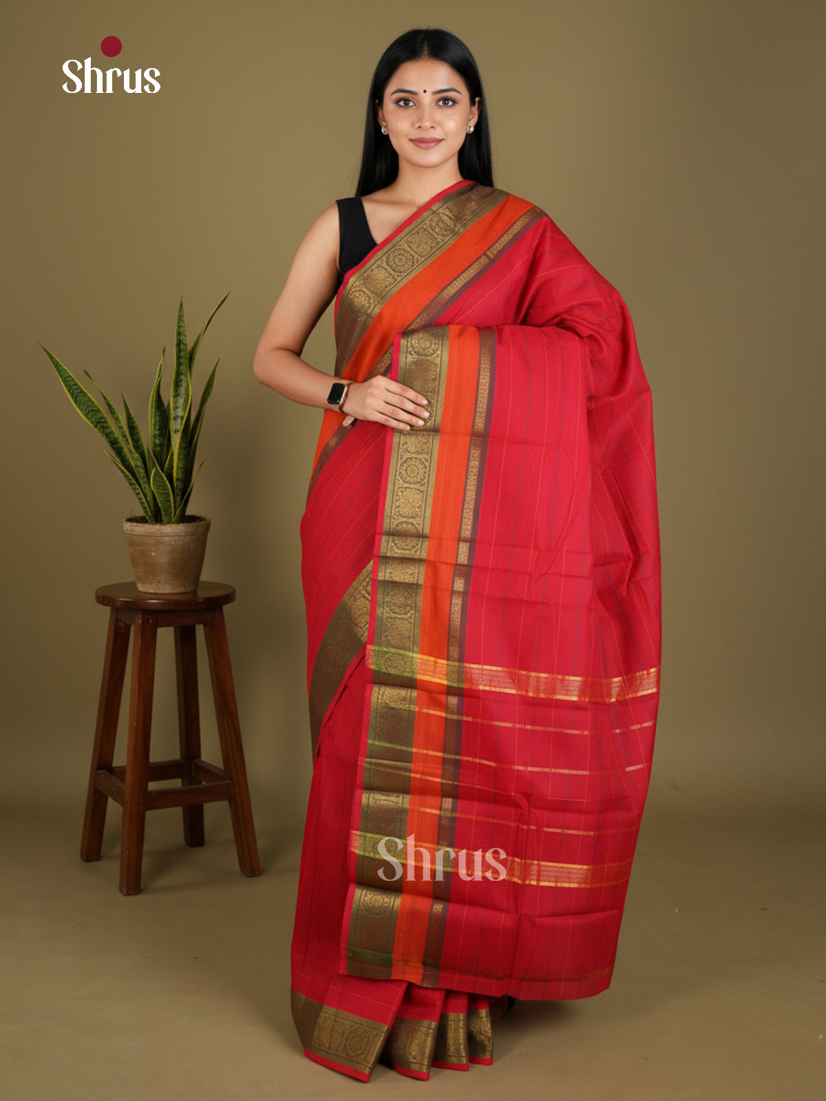 EBS02060 - Chettinad Cotton-Without Blouse - Saree - Shop on Shrus.com