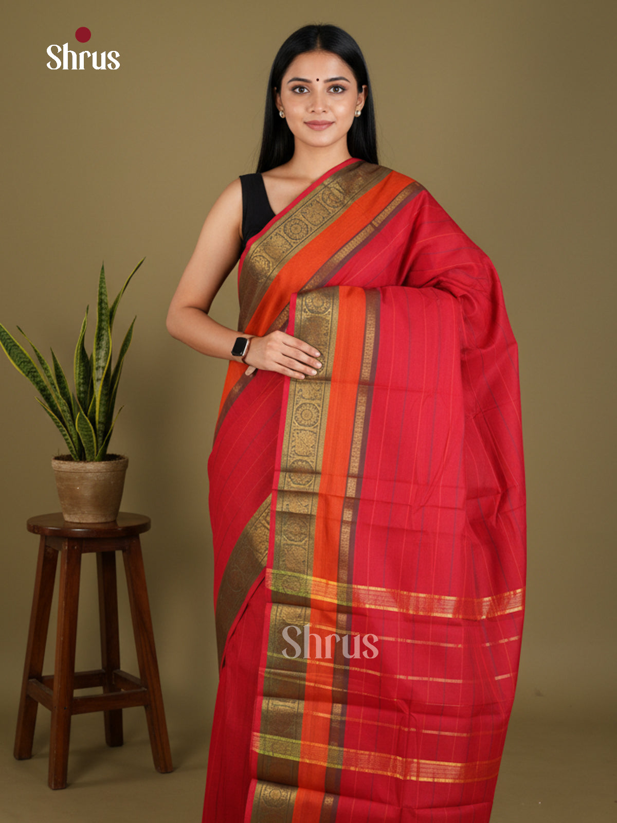 EBS02060 - Chettinad Cotton-Without Blouse - Saree - Shop on Shrus.com