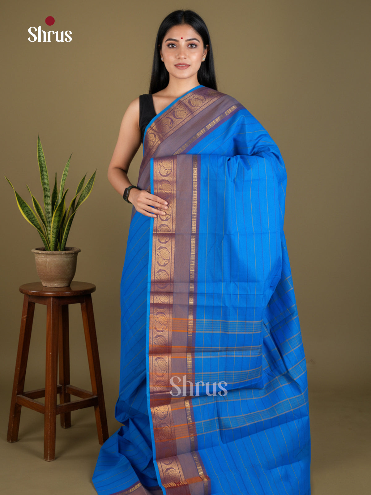 EBS02061 - Chettinad Cotton-Without Blouse - Saree - Shop on Shrus.com