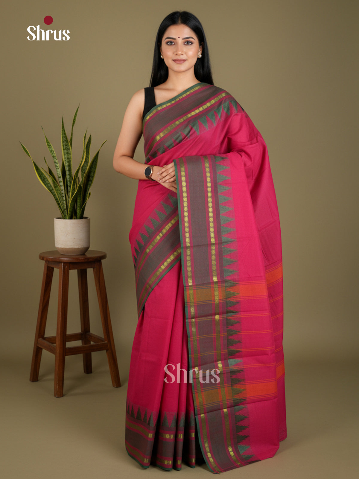 EBS02064 - Chettinad Cotton-Without Blouse - Saree - Shop on Shrus.com