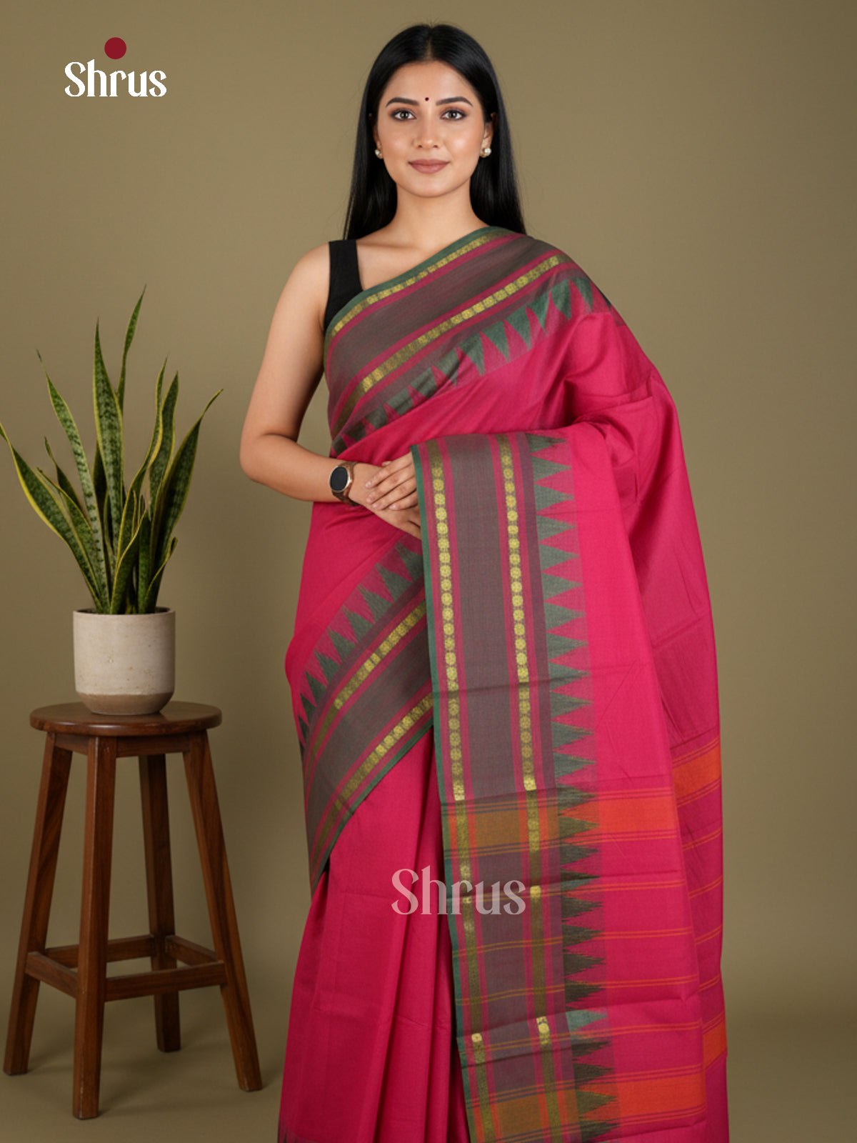 EBS02064 - Chettinad Cotton-Without Blouse - Saree - Shop on Shrus.com