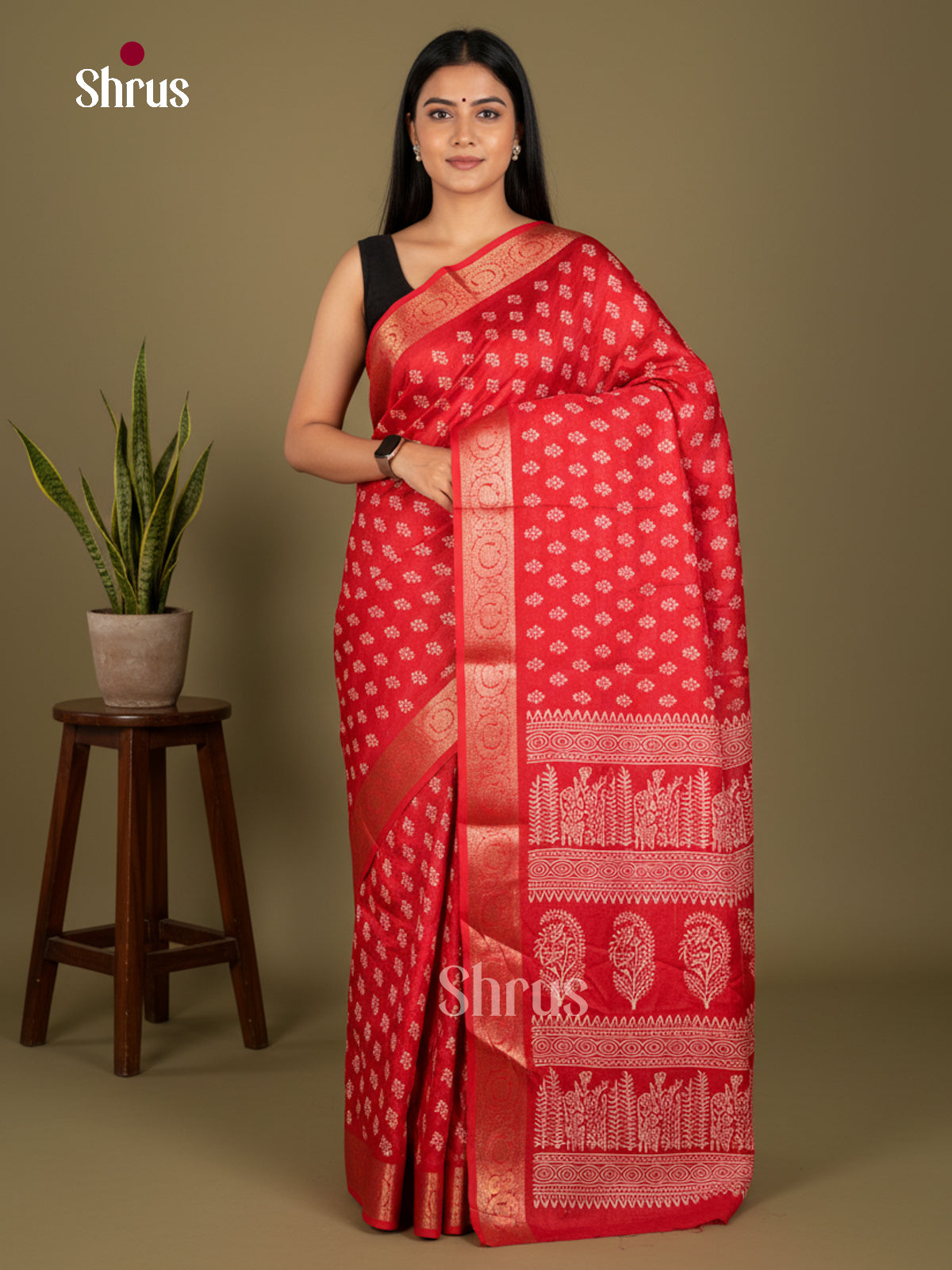 Semi Crepe Saree - ECS02066 - Shop on Shrus.com