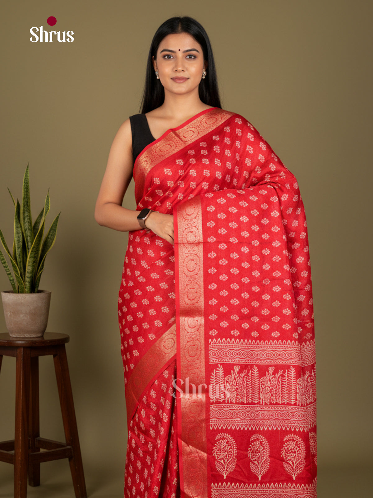 Semi Crepe Saree - ECS02066 - Shop on Shrus.com