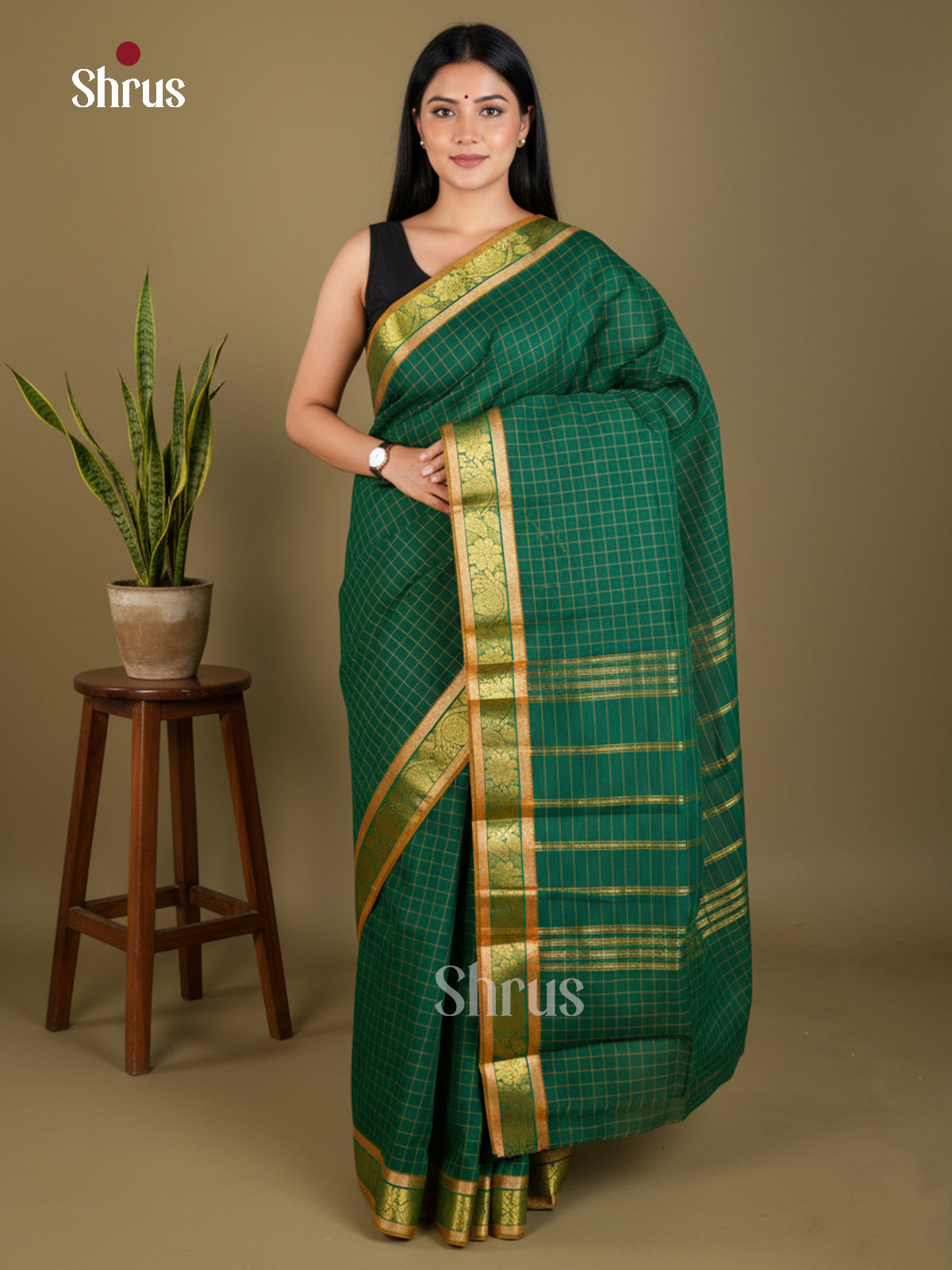 EBS02099 - Chettinad Cotton-Without Blouse - Saree - Shop on Shrus.com