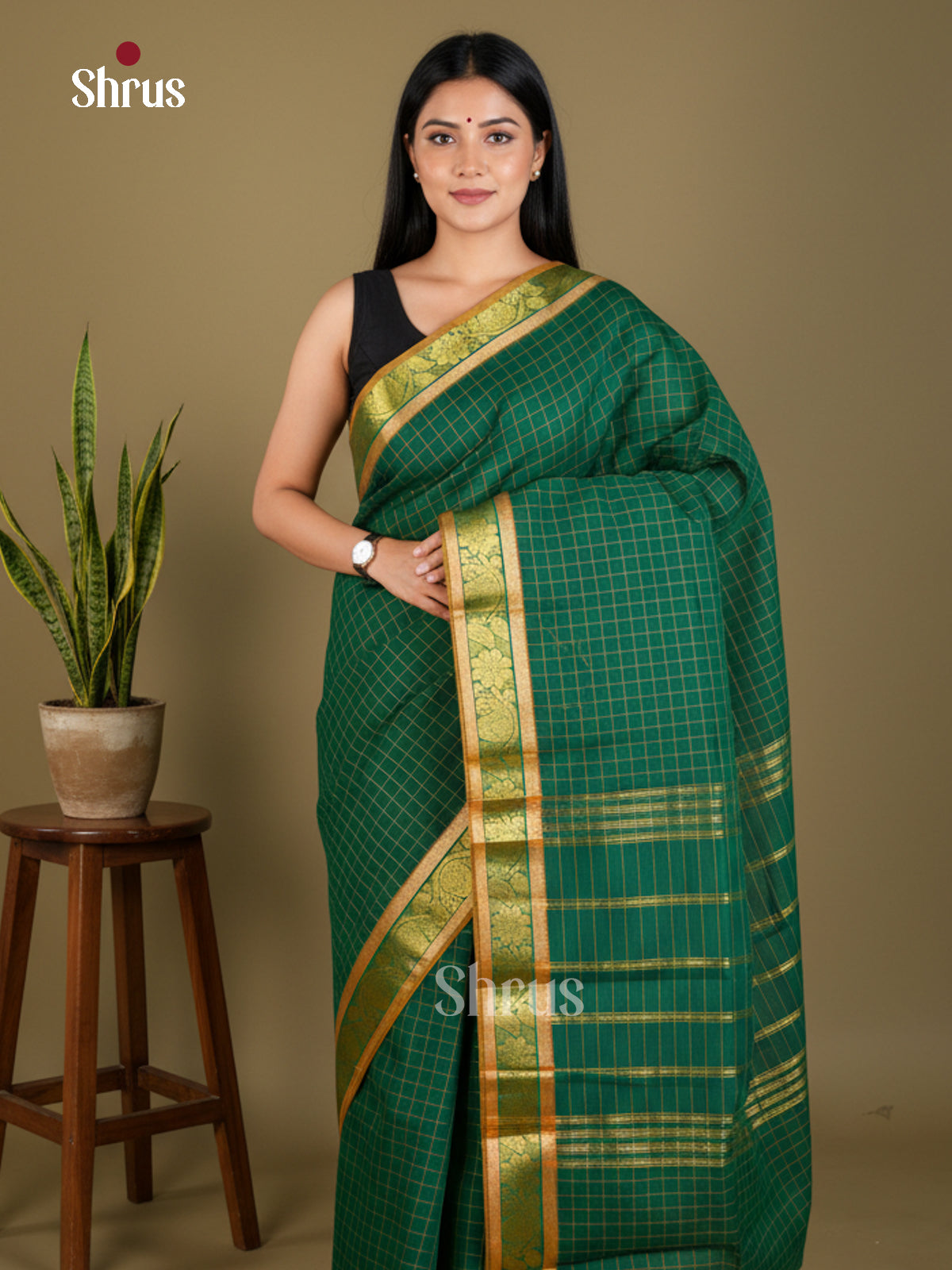 EBS02099 - Chettinad Cotton-Without Blouse - Saree - Shop on Shrus.com