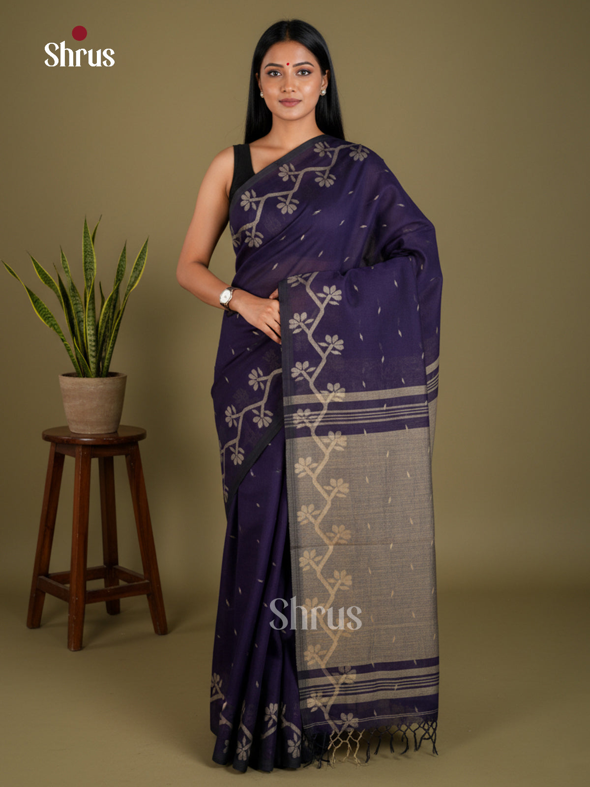 EBS03162 - Bengal cotton - Saree - Shop on Shrus.com