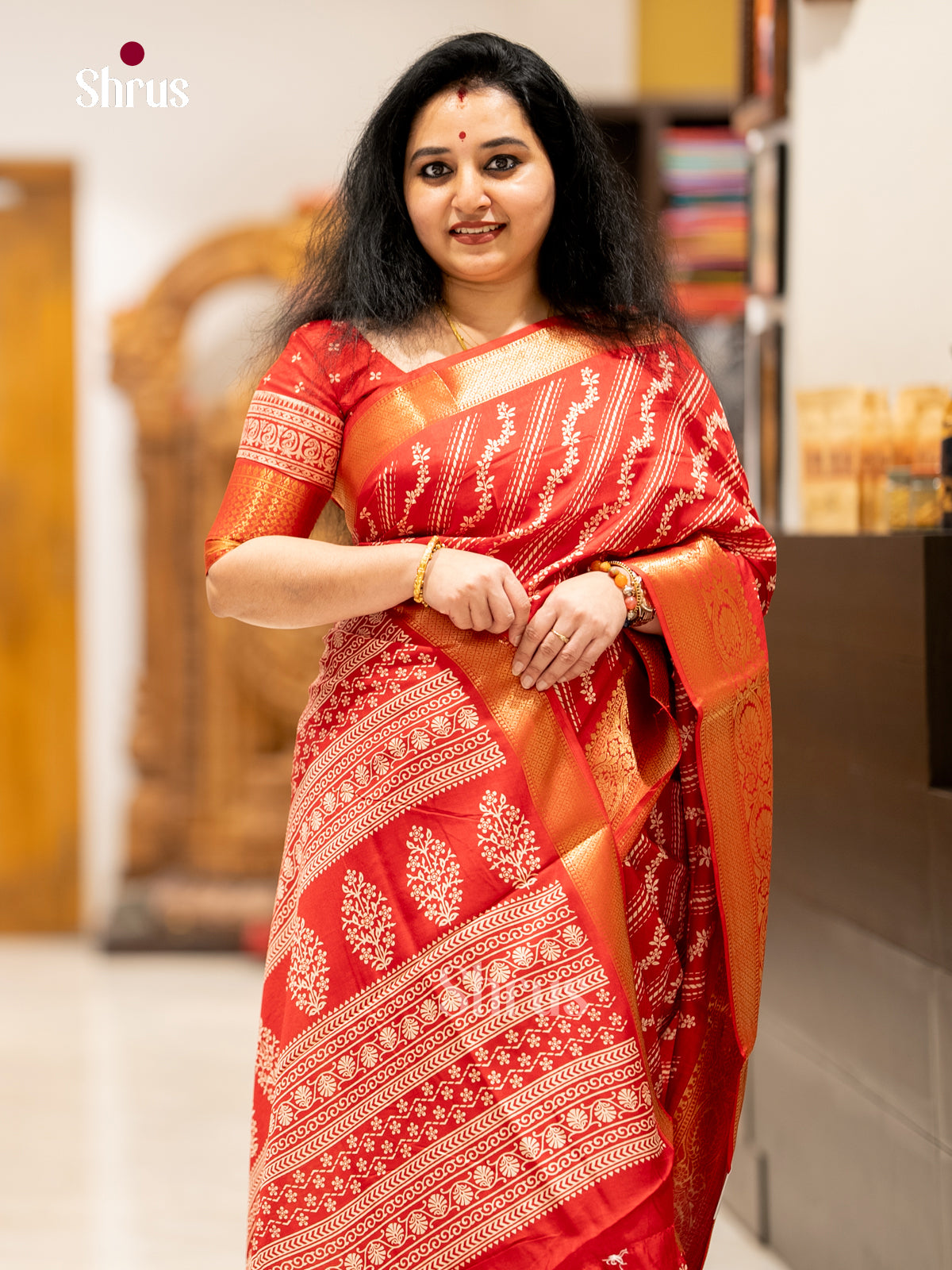 Semi Crepe Saree - EBS04006 - Shop on Shrus.com