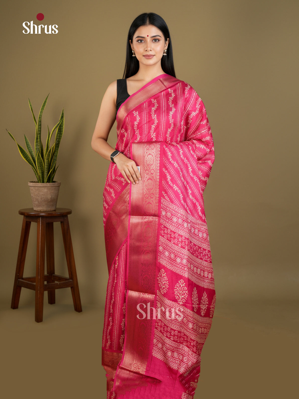 Semi Crepe Saree - EBS04008 - Shop on Shrus.com