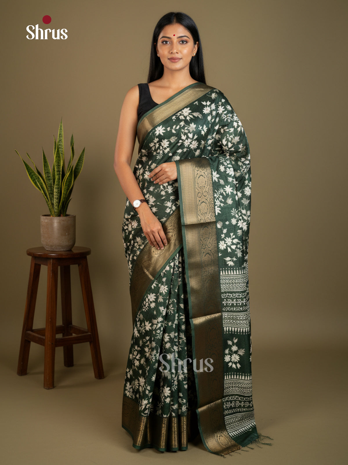Semi Crepe Saree - EBS04009 - Shop on Shrus.com