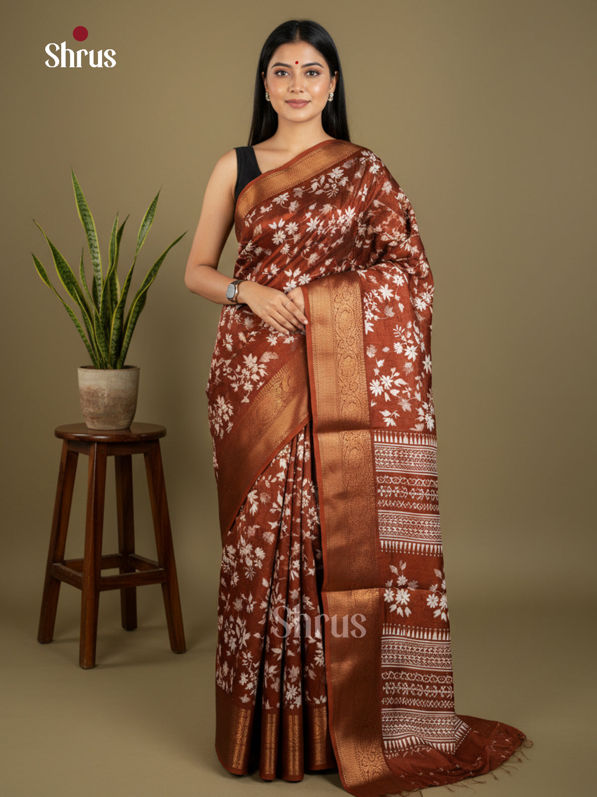 Semi Crepe Saree - EBS04011 - Shop on Shrus.com